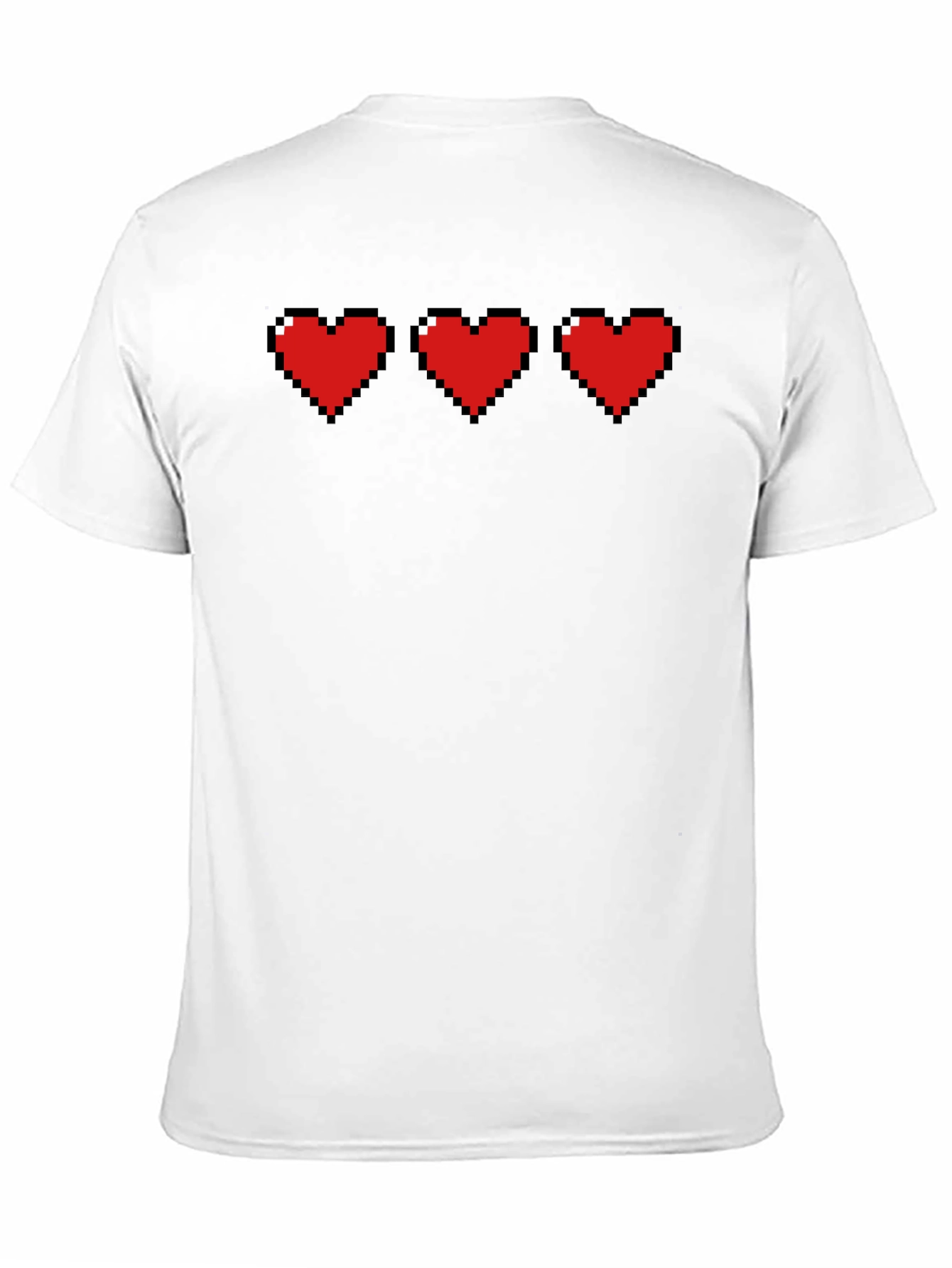 Black Pixel Hearts Black T-Shirt - Gamer Style view 11