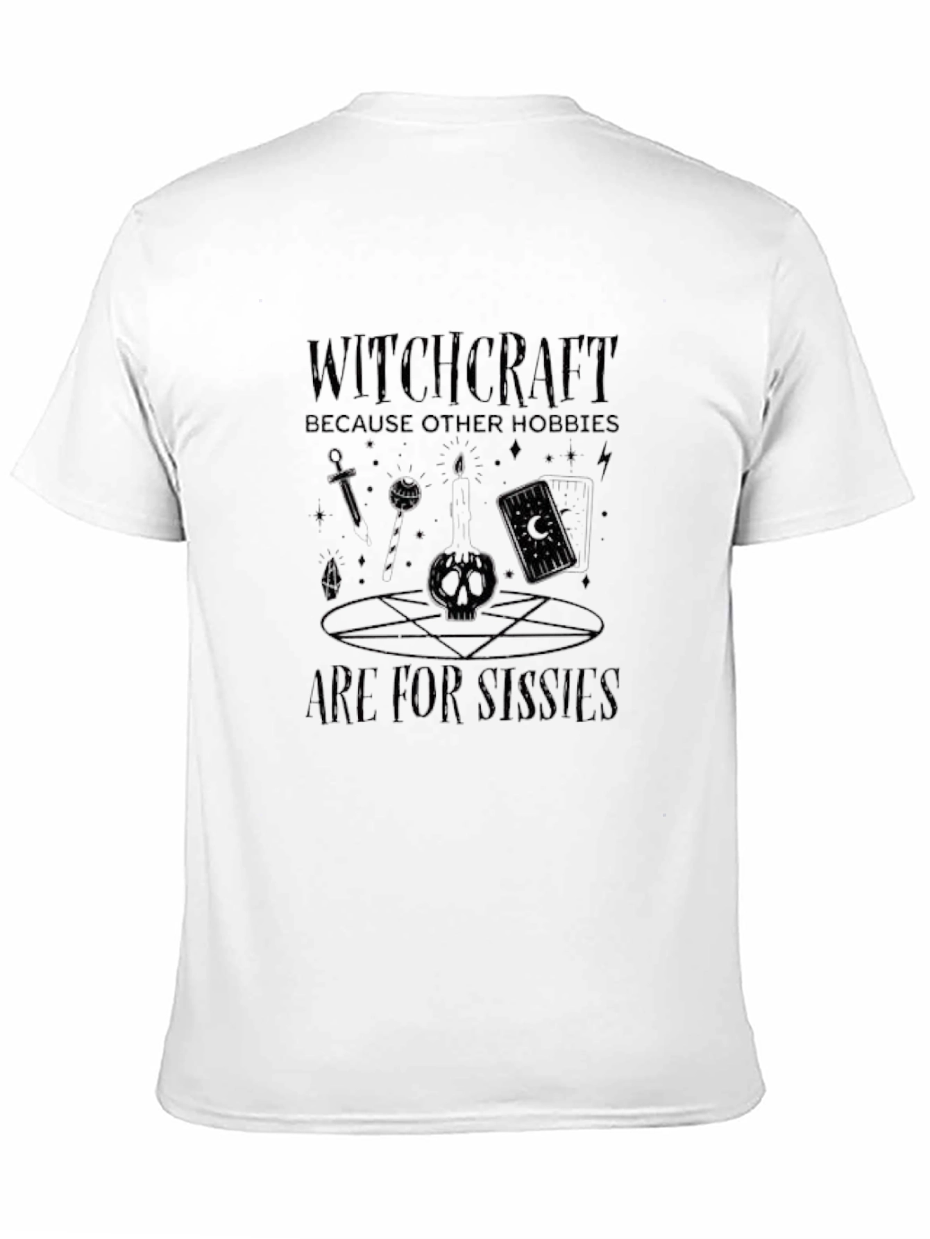 Black Witchcraft Hobbies Tee - Black Graphic T-Shirt view 11