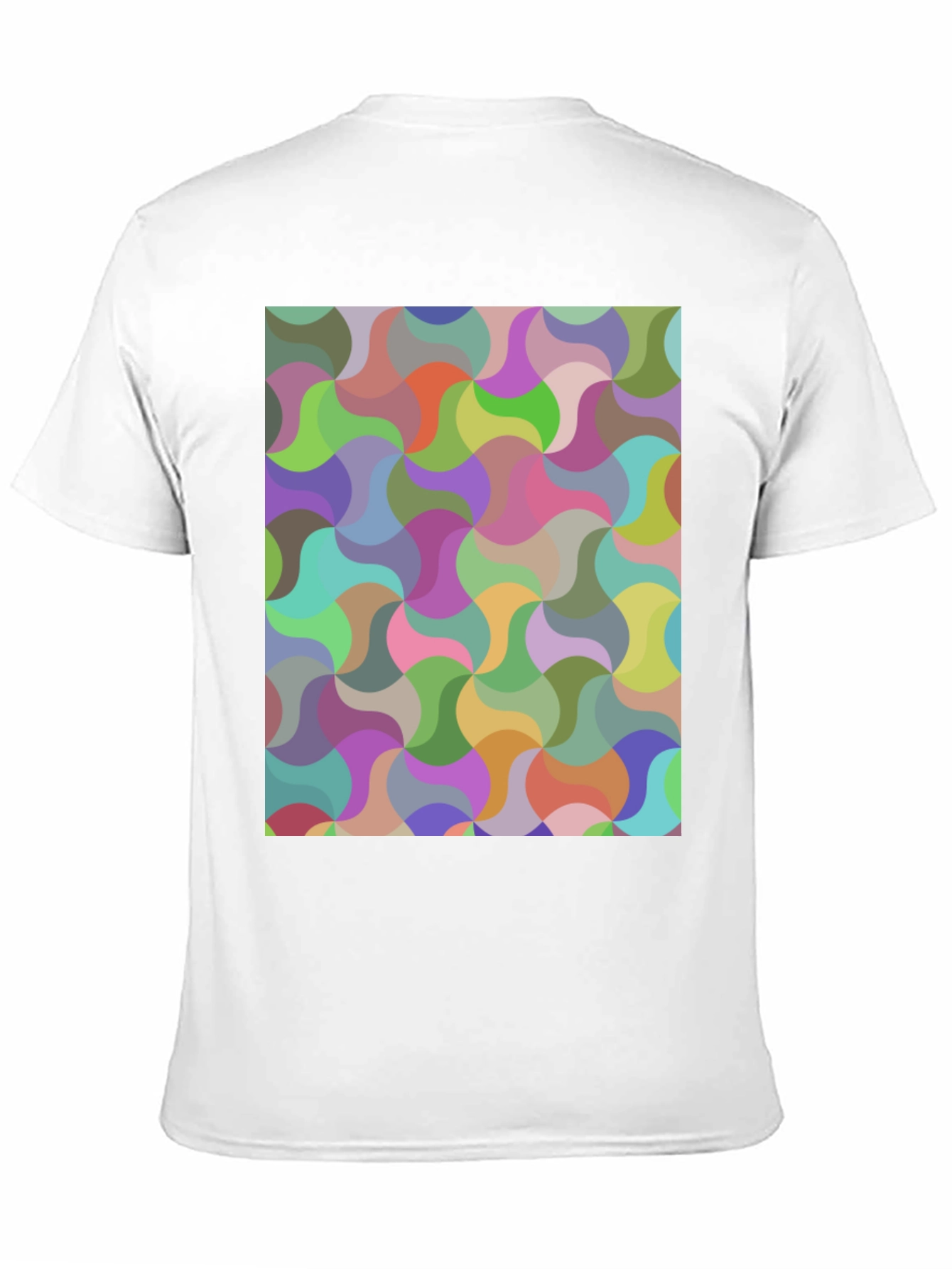 Black Abstract Geometric Pattern Crew Neck T-Shirt view 11