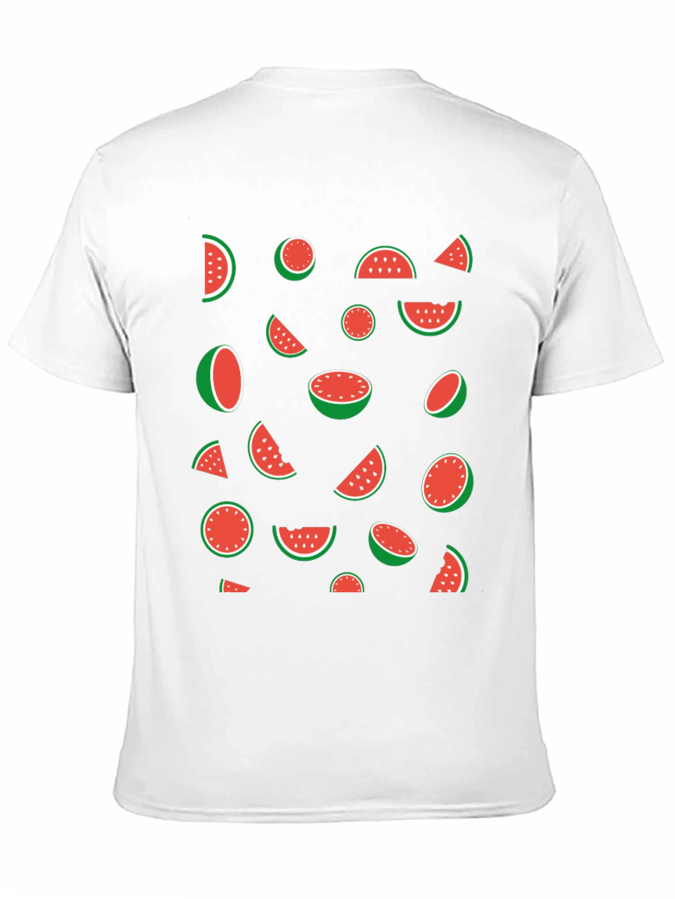 Black Watermelon Pattern Black T-Shirt view 11