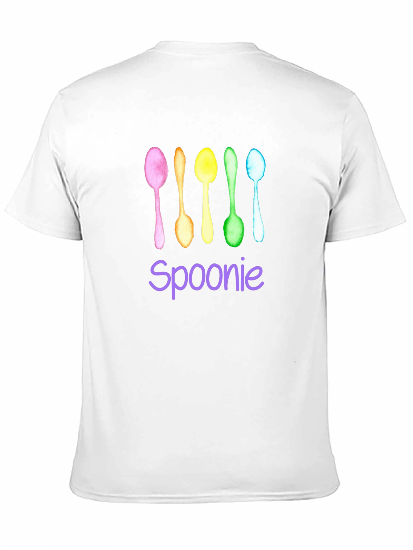 Black Spoonie T-Shirt - Colorful Watercolor Spoons view 11