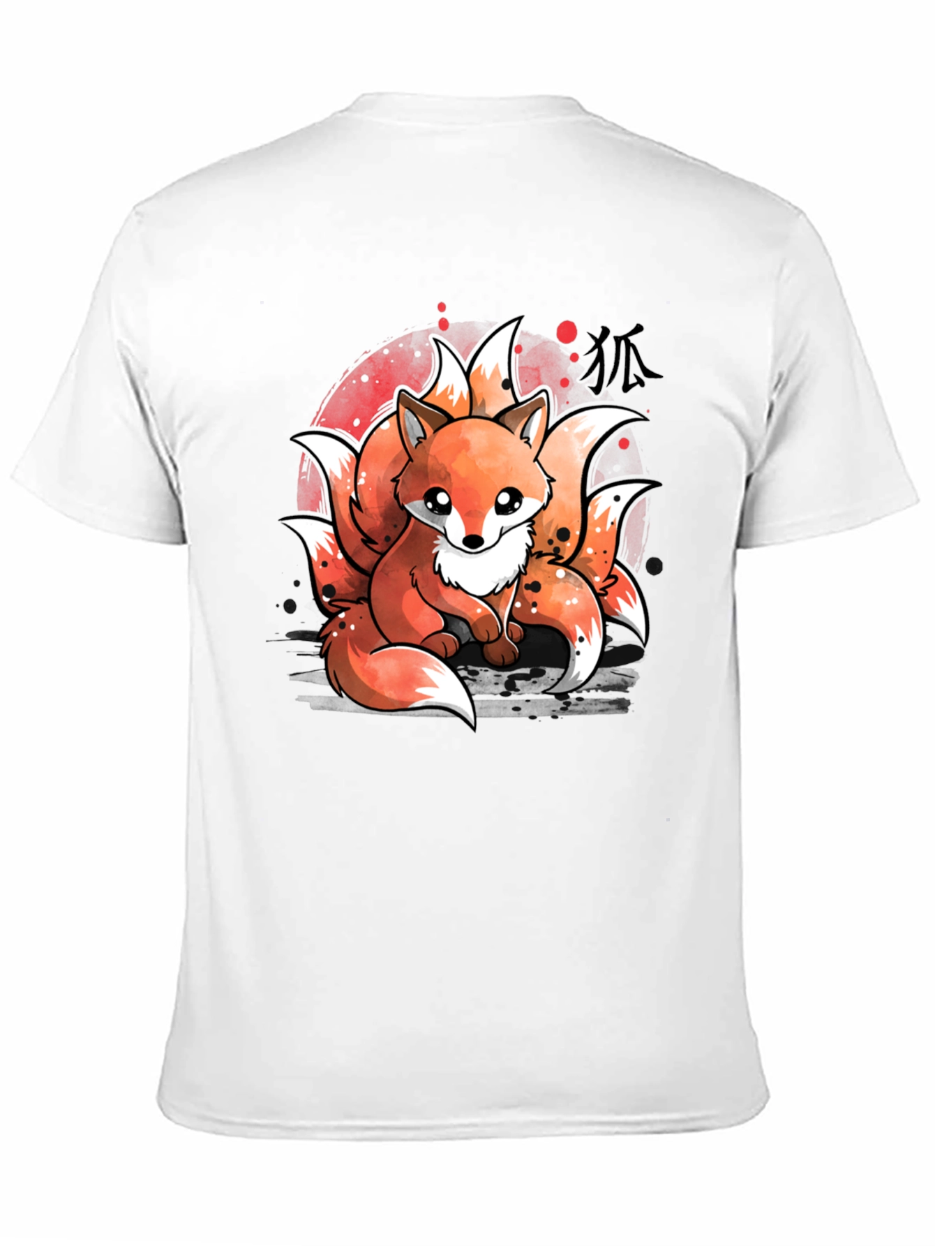 Black Nine-Tailed Fox Graphic T-Shirt - Anime Design view 11