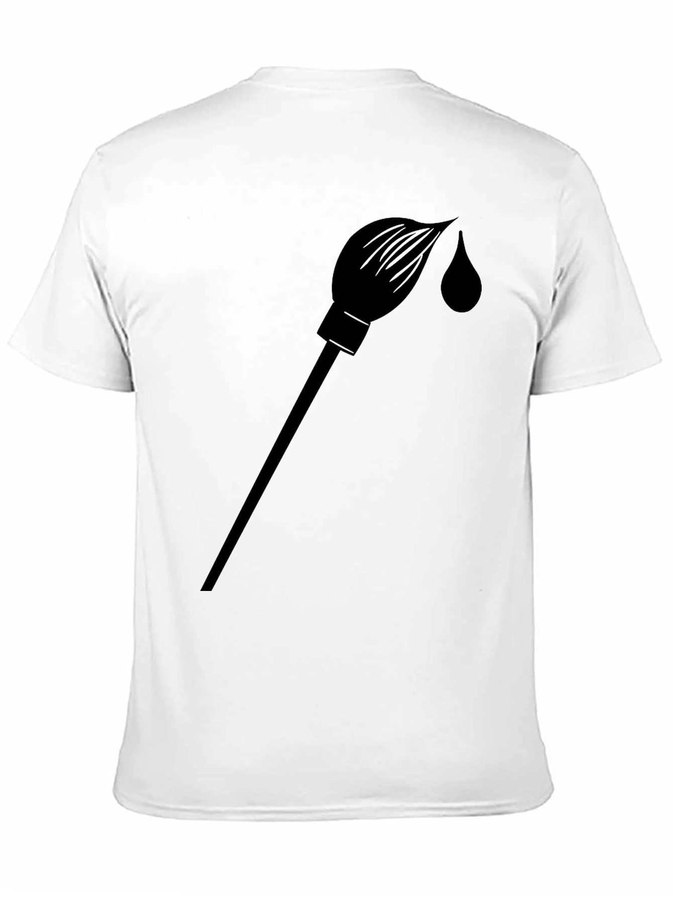 Black Paint Brush Graphic T-Shirt - Solid Black view 11