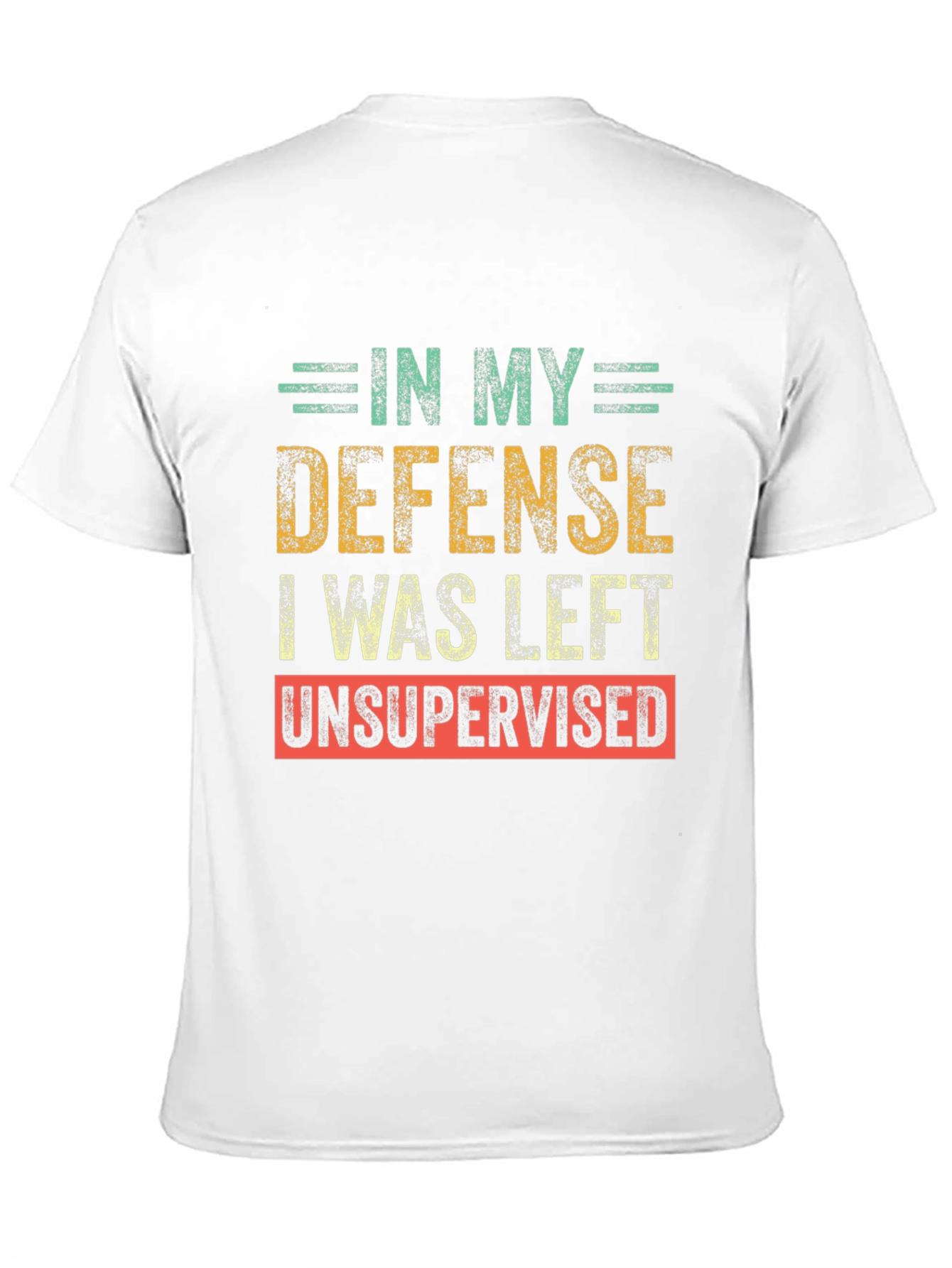 Black Funny Unsupervised Humor T-Shirt view 11