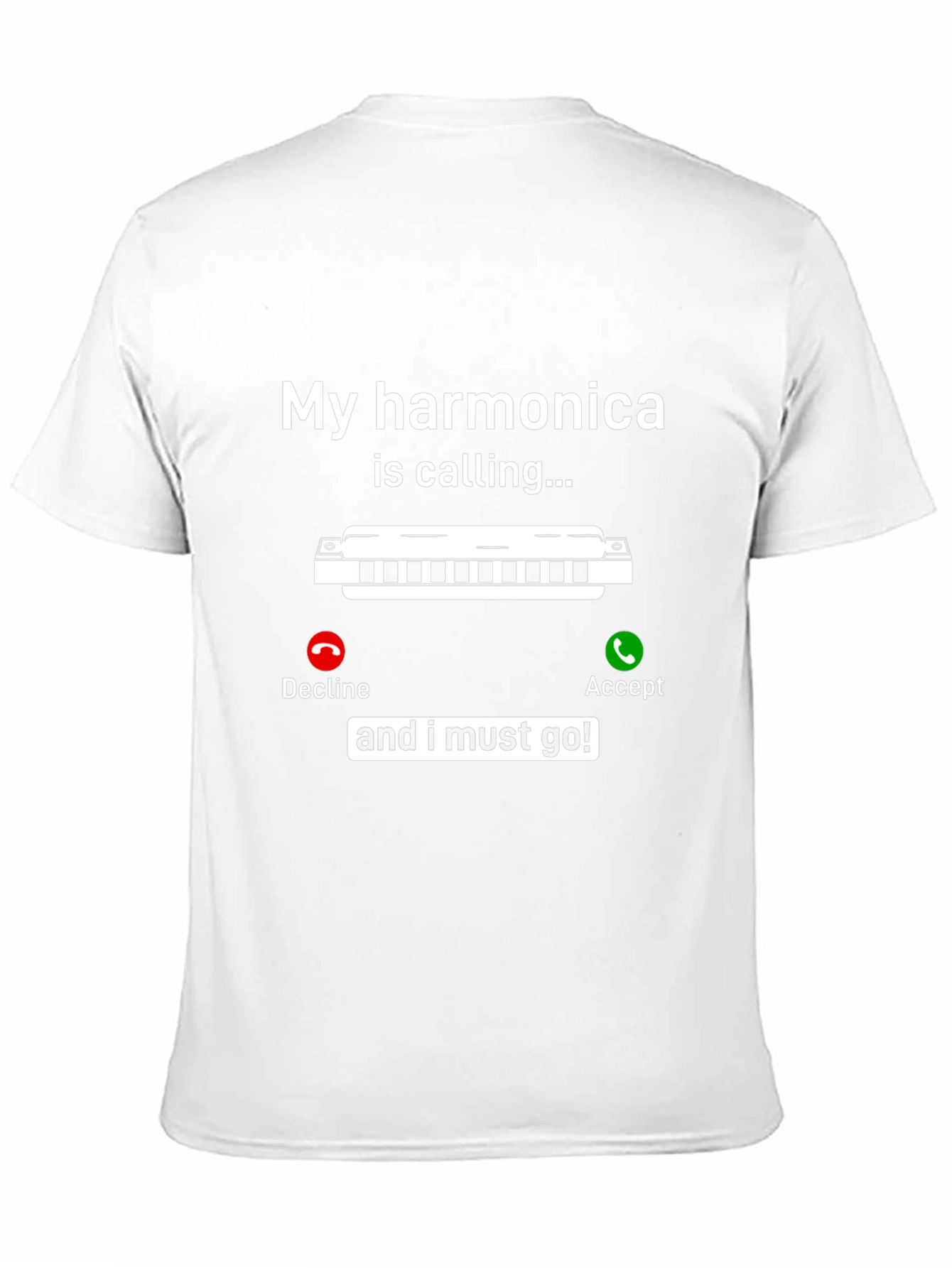 Black Harmonica Calling T-Shirt - Music Lover Tee view 11