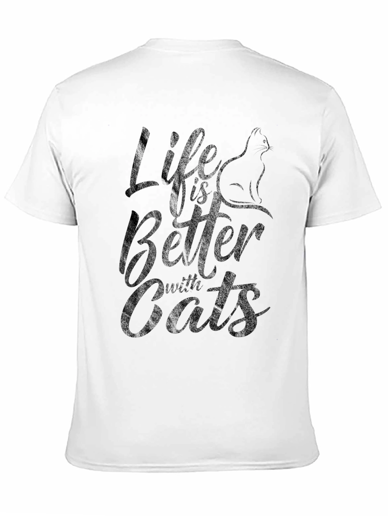 Black Life is Better with Cats Black Graphic T-Shirt view 11