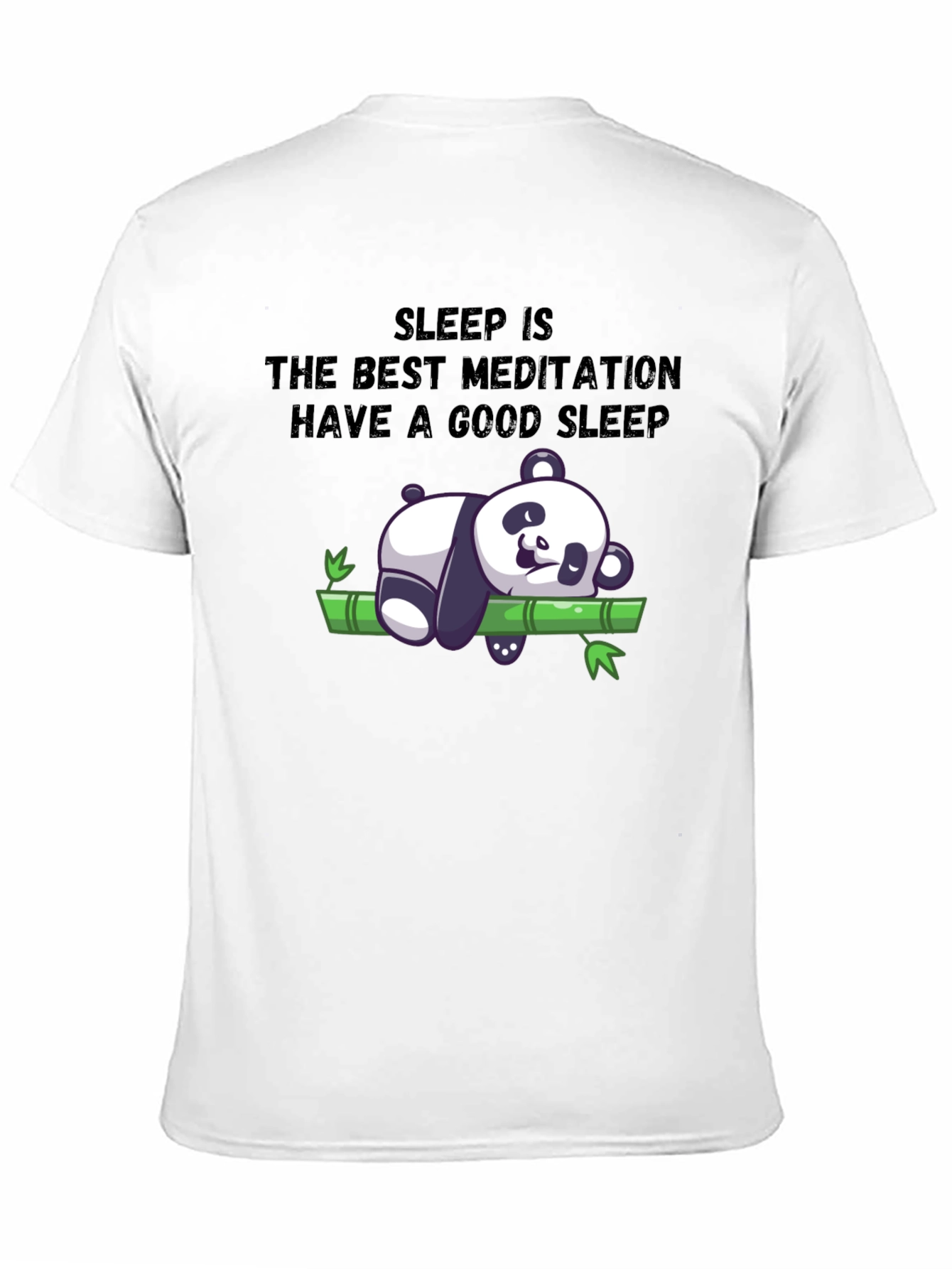 Black Sleep Meditation Panda T-Shirt - Relax & Sleep Well view 11
