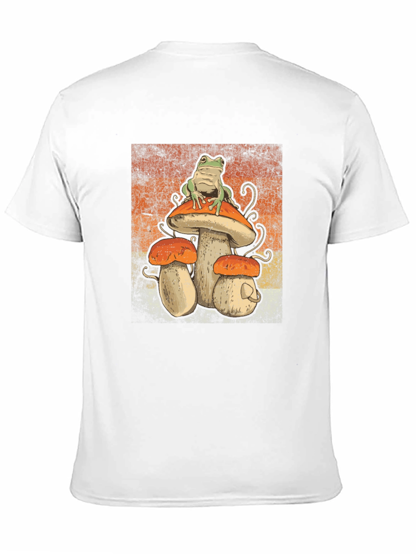 Black Retro Frog on Mushroom T-Shirt - Vintage Style view 11