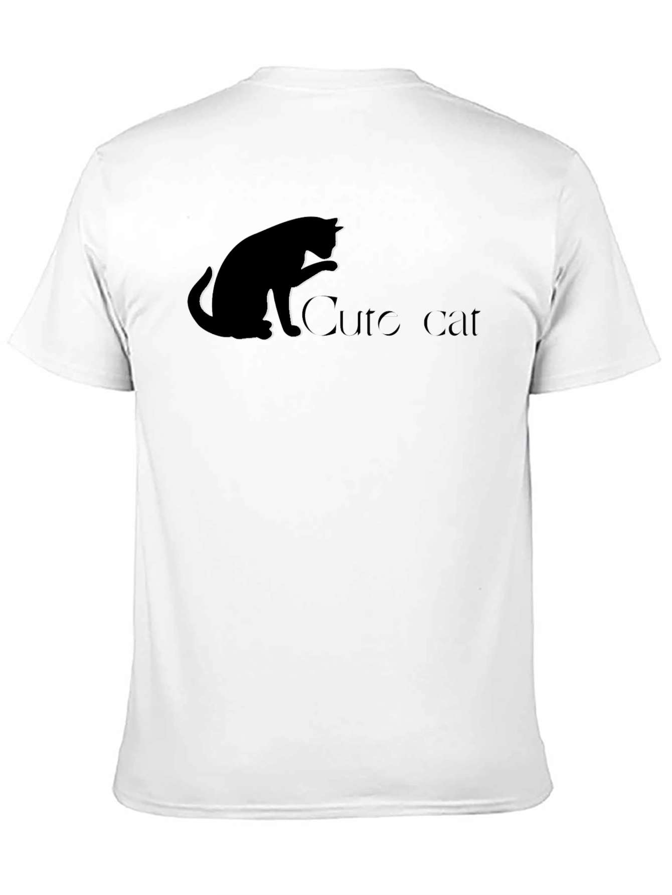 Black Cute Cat Black T-Shirt view 11
