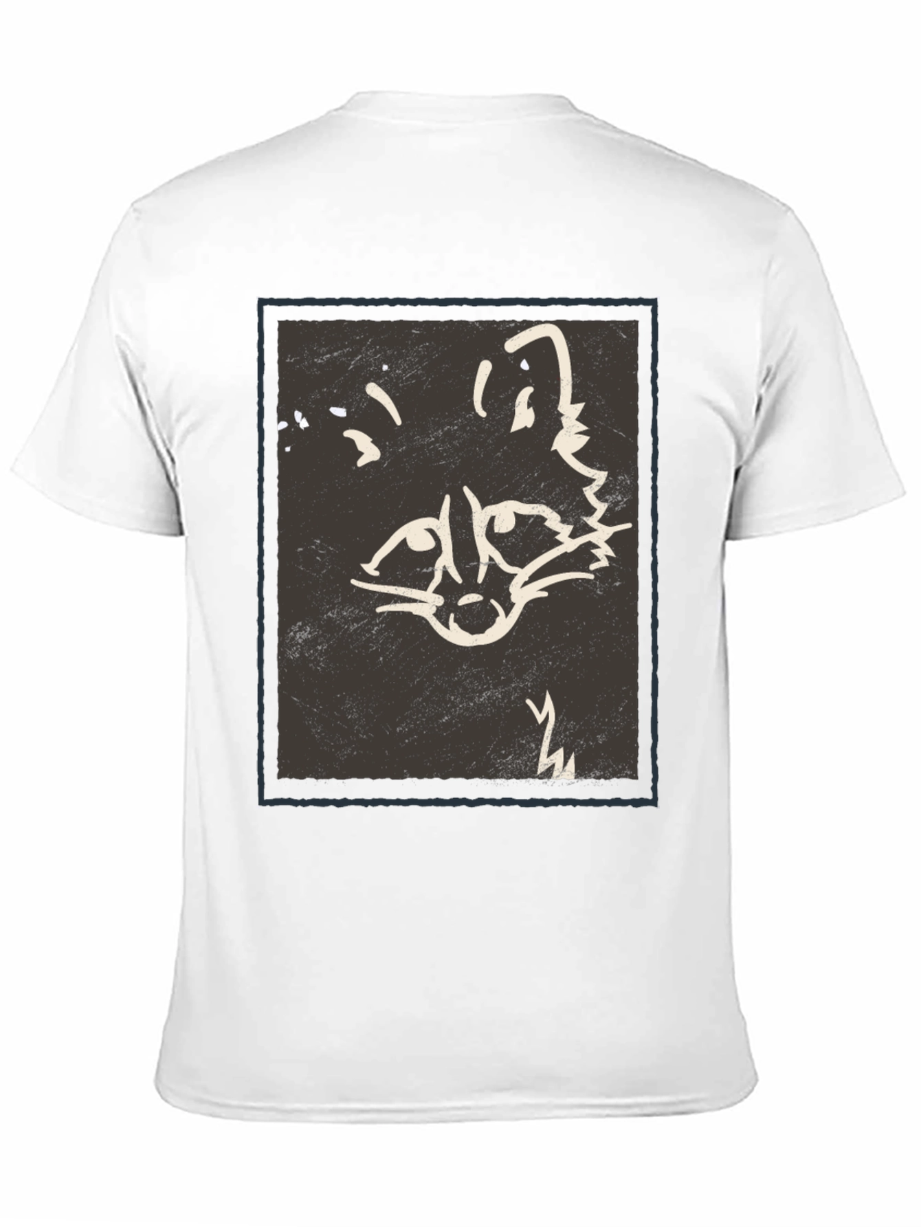 Black Abstract Raccoon Graphic Print Black T-Shirt view 11