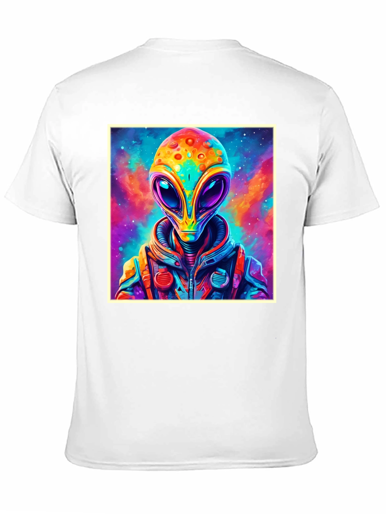 Black Colorful Alien Graphic Tee - Black Cotton T-Shirt view 11