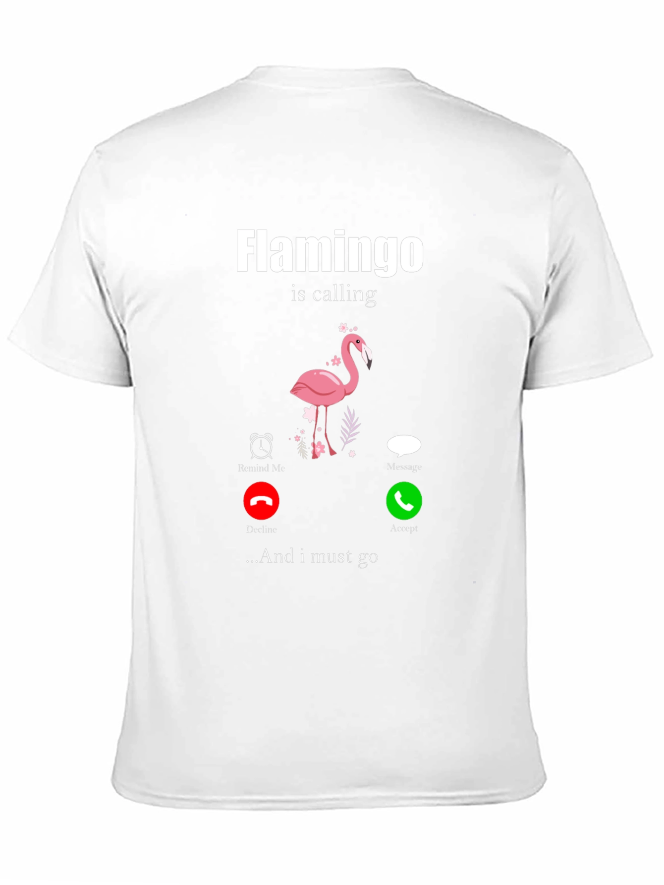 Black Flamingo is Calling Black T-Shirt view 11