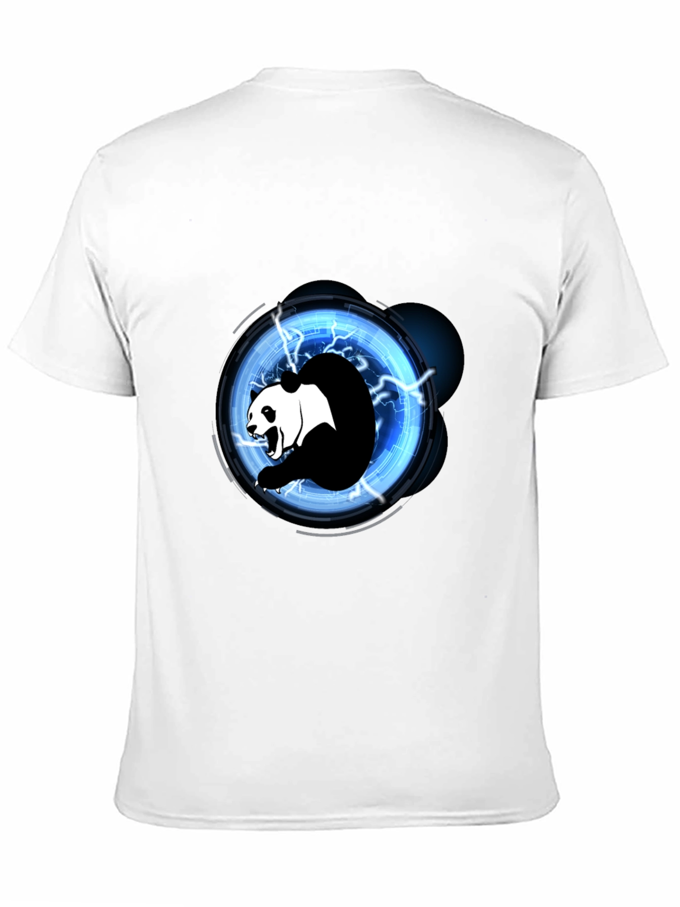 Black Electric Panda Graphic Tee - Black Cotton Blend view 11