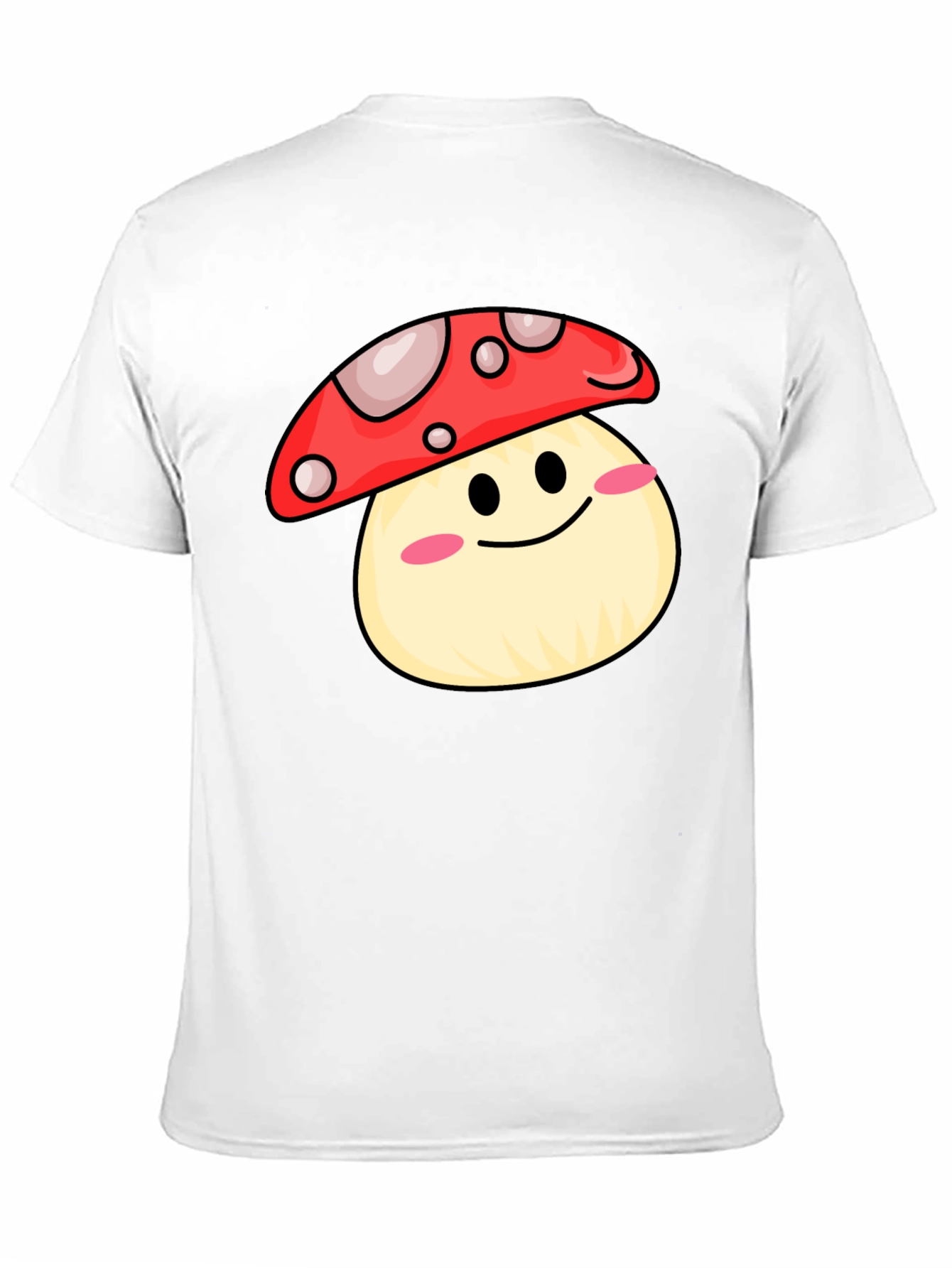 Black Cute Mushroom Graphic Tee - Black Cotton Shirt view 11