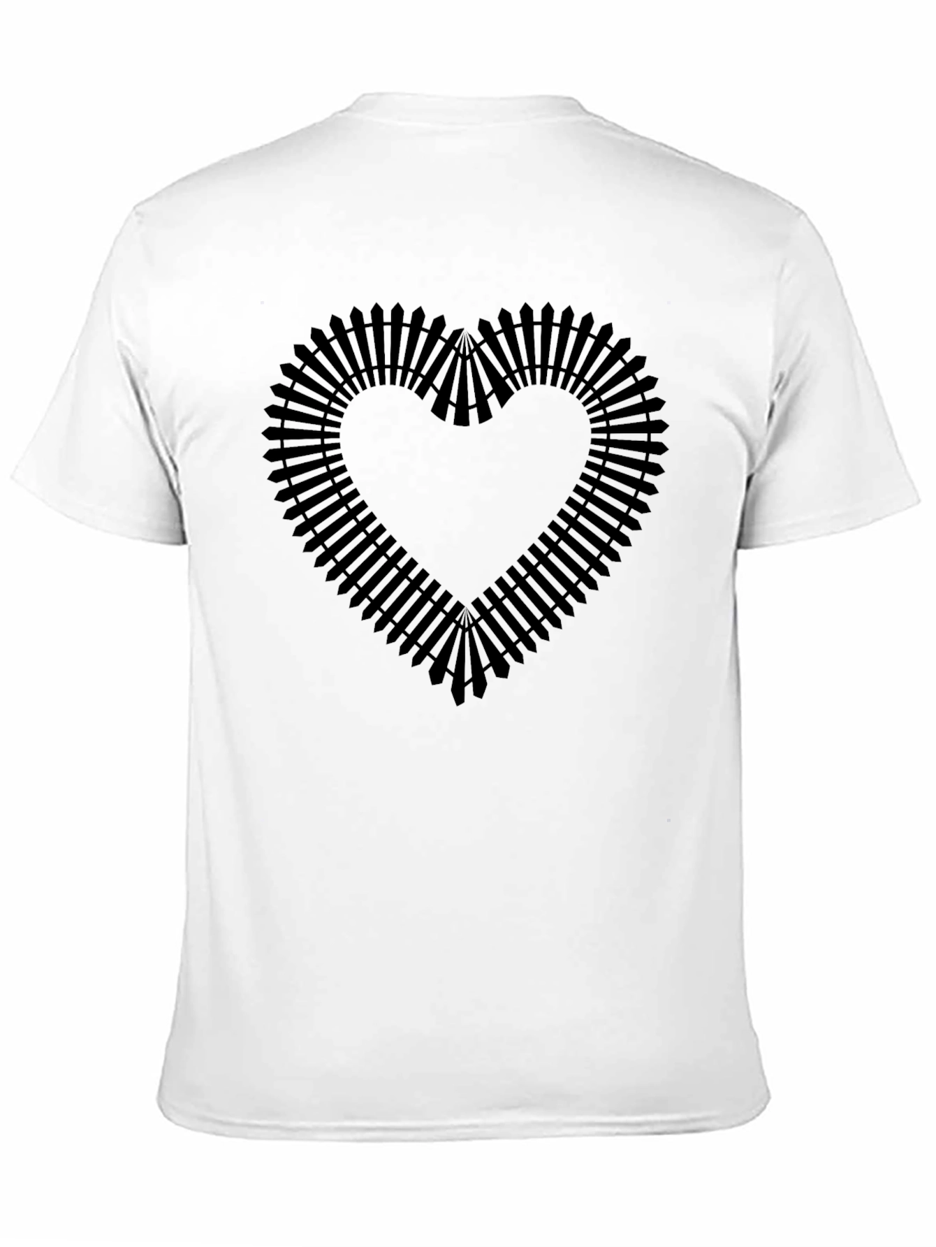 Black Railroad Heart Black T-Shirt - Unique Design view 11