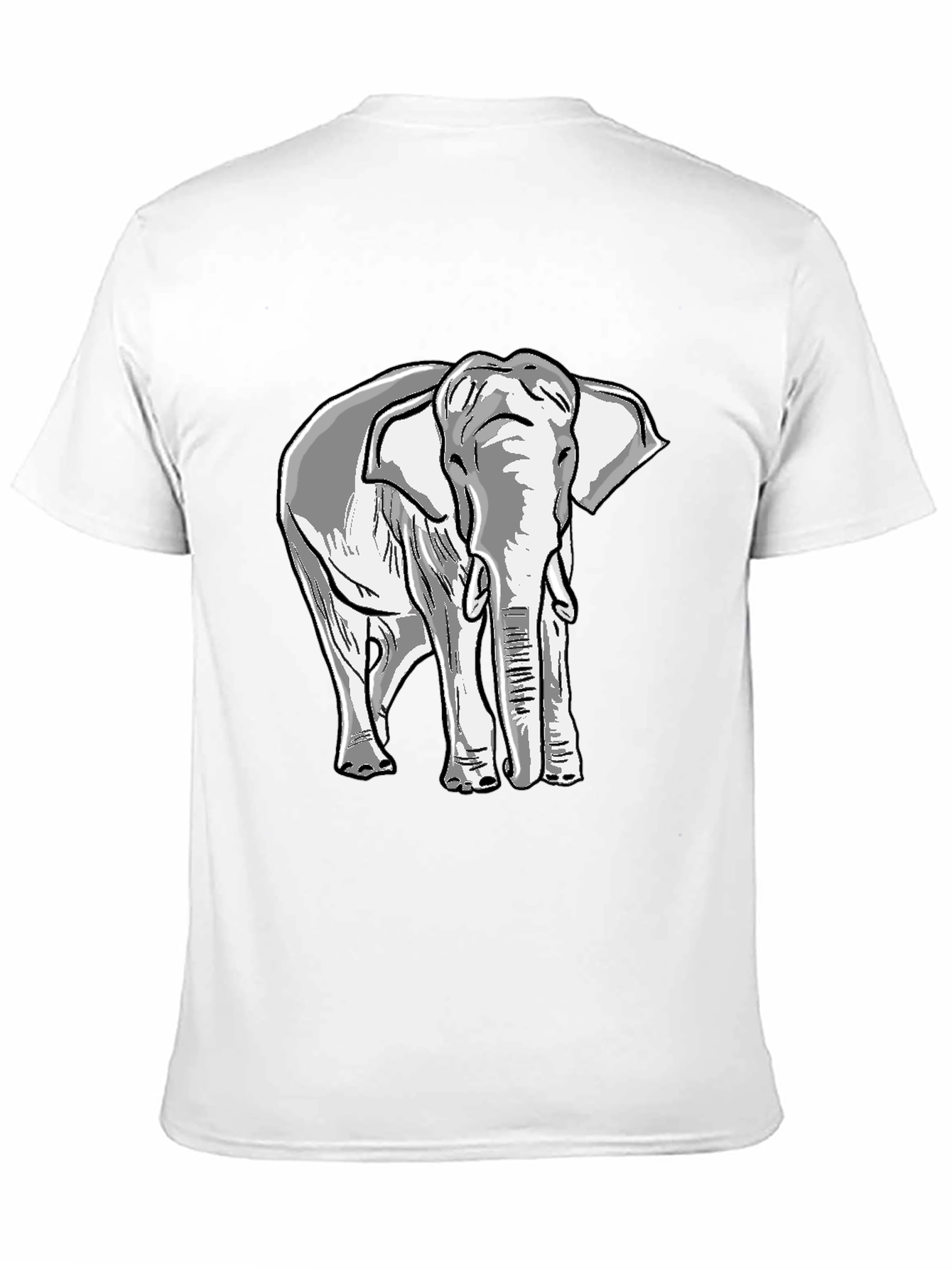 Black Elephant Graphic Tee - Unisex Casual Black T-Shirt view 11