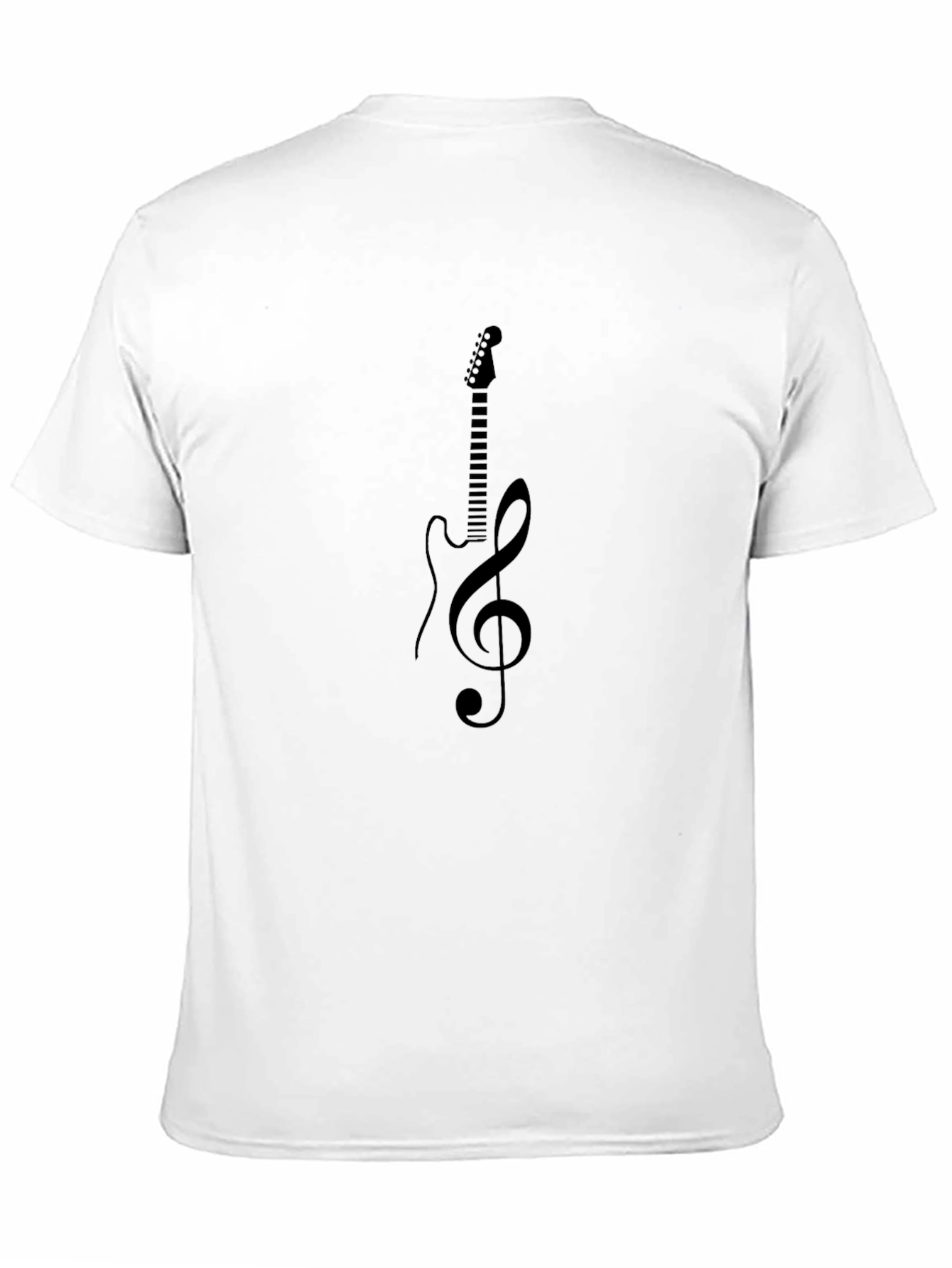 Black Guitar Treble Clef Black T-Shirt - Music Lover Tee view 11