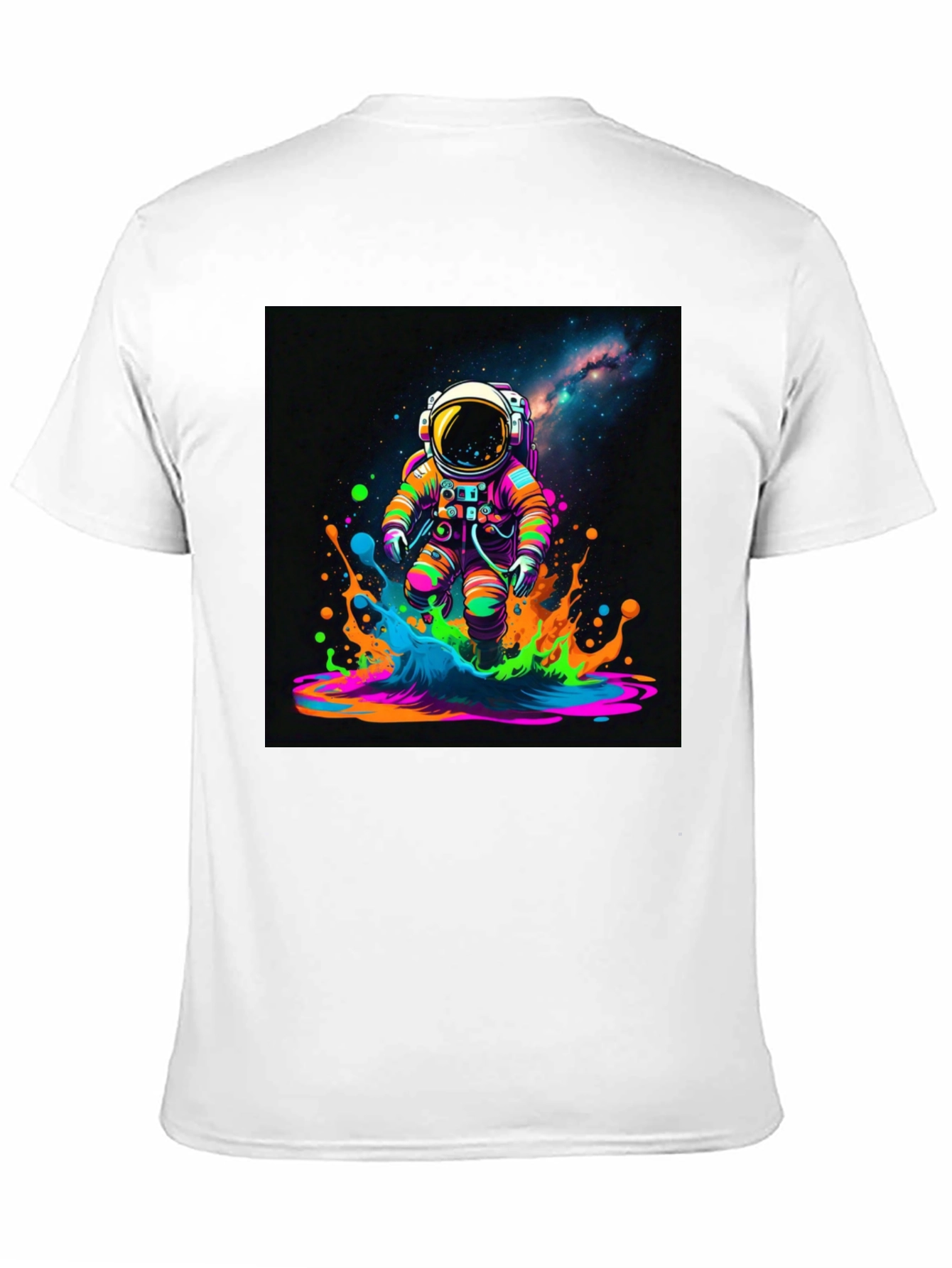 Black Astronaut Galaxy T-Shirt - Colorful Space Design view 11