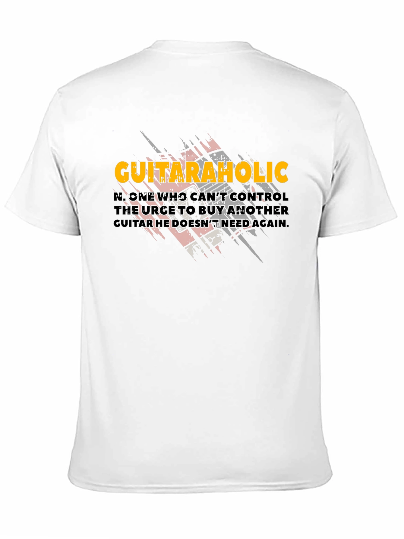 Black Guitaraholic T-Shirt - Music Lover Tee view 11