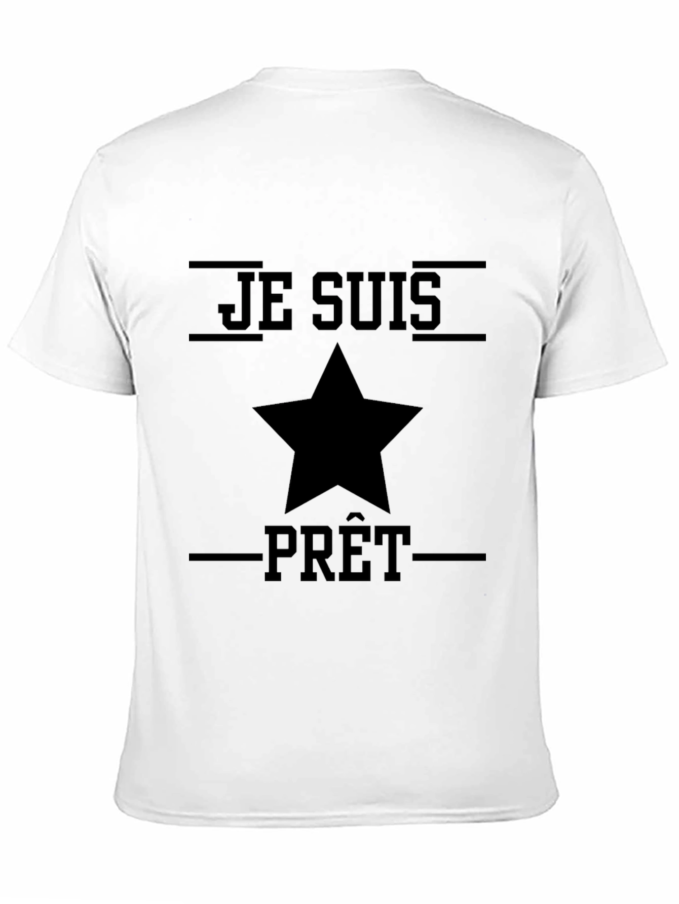 Black Je Suis Prêt Graphic Tee - Black Cotton Shirt view 11