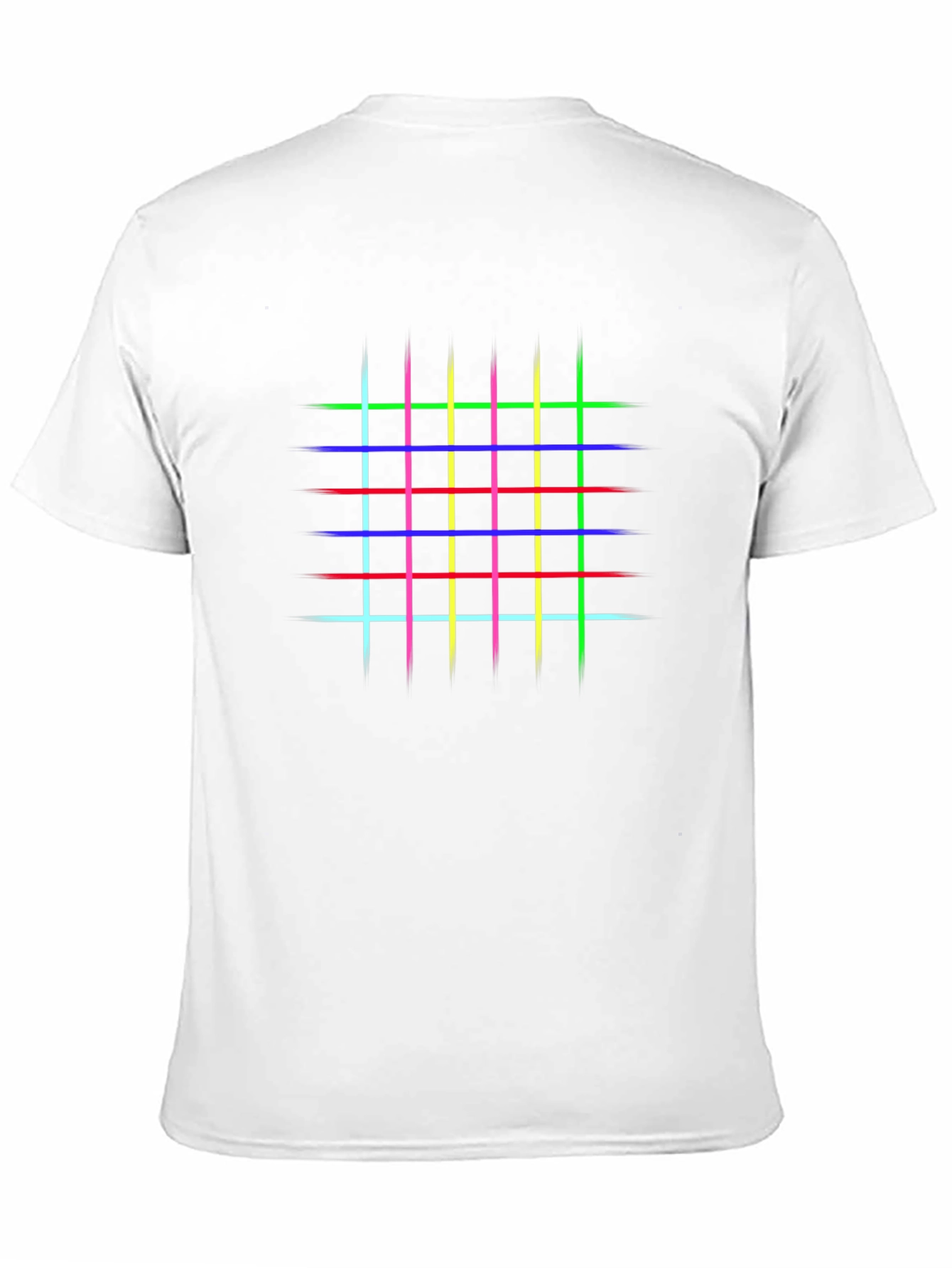 Black Retro Grid T-Shirt - Geometric Design view 11