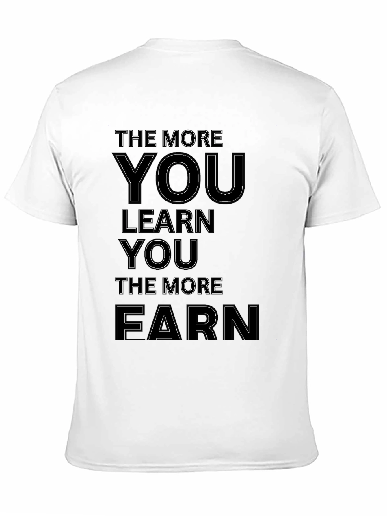 Black The More You Learn Motivational Graphic Tee view 11