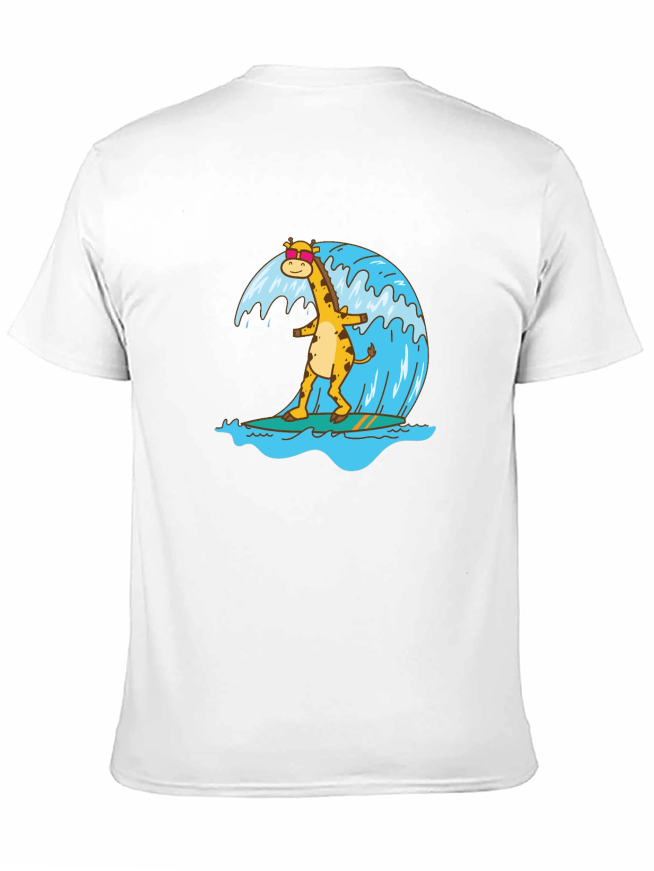 Black Surfing Giraffe Graphic Tee view 11