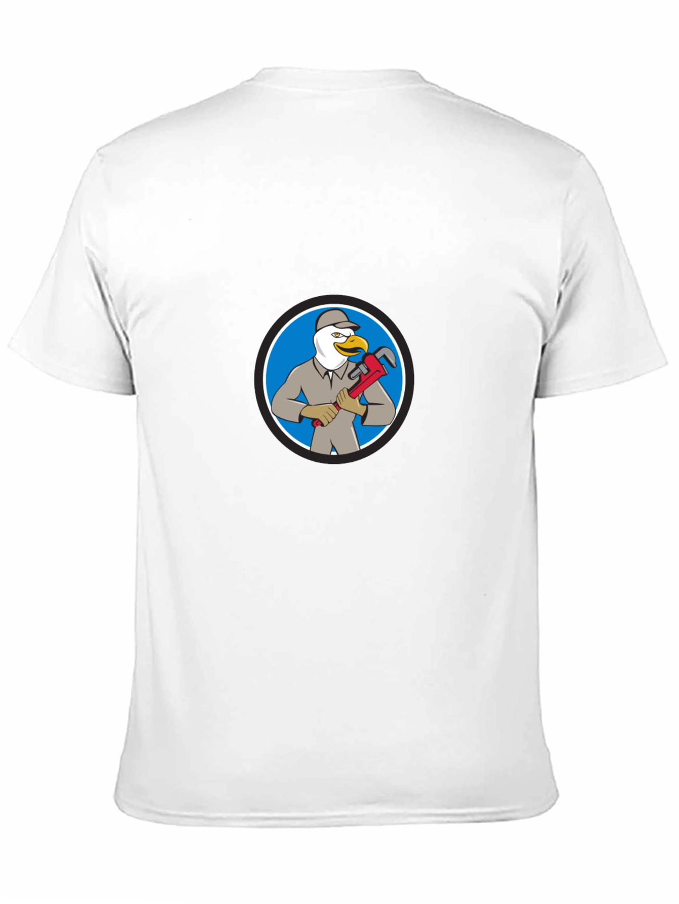 Black Cartoon Seagull Plumber T-Shirt view 11