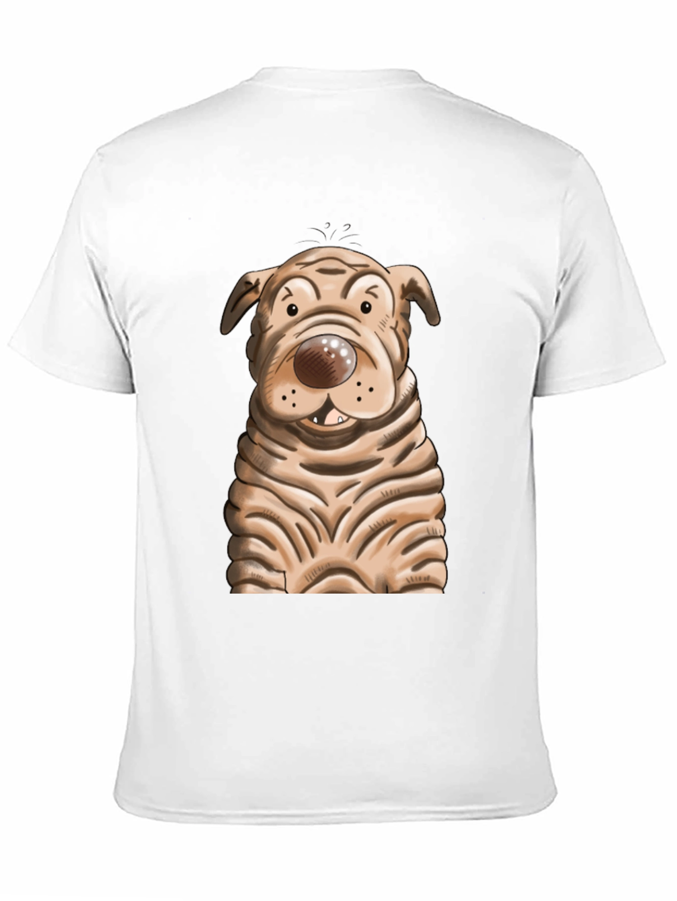 Black Cartoon Dog Graphic T-Shirt - Unisex Crew Neck view 11