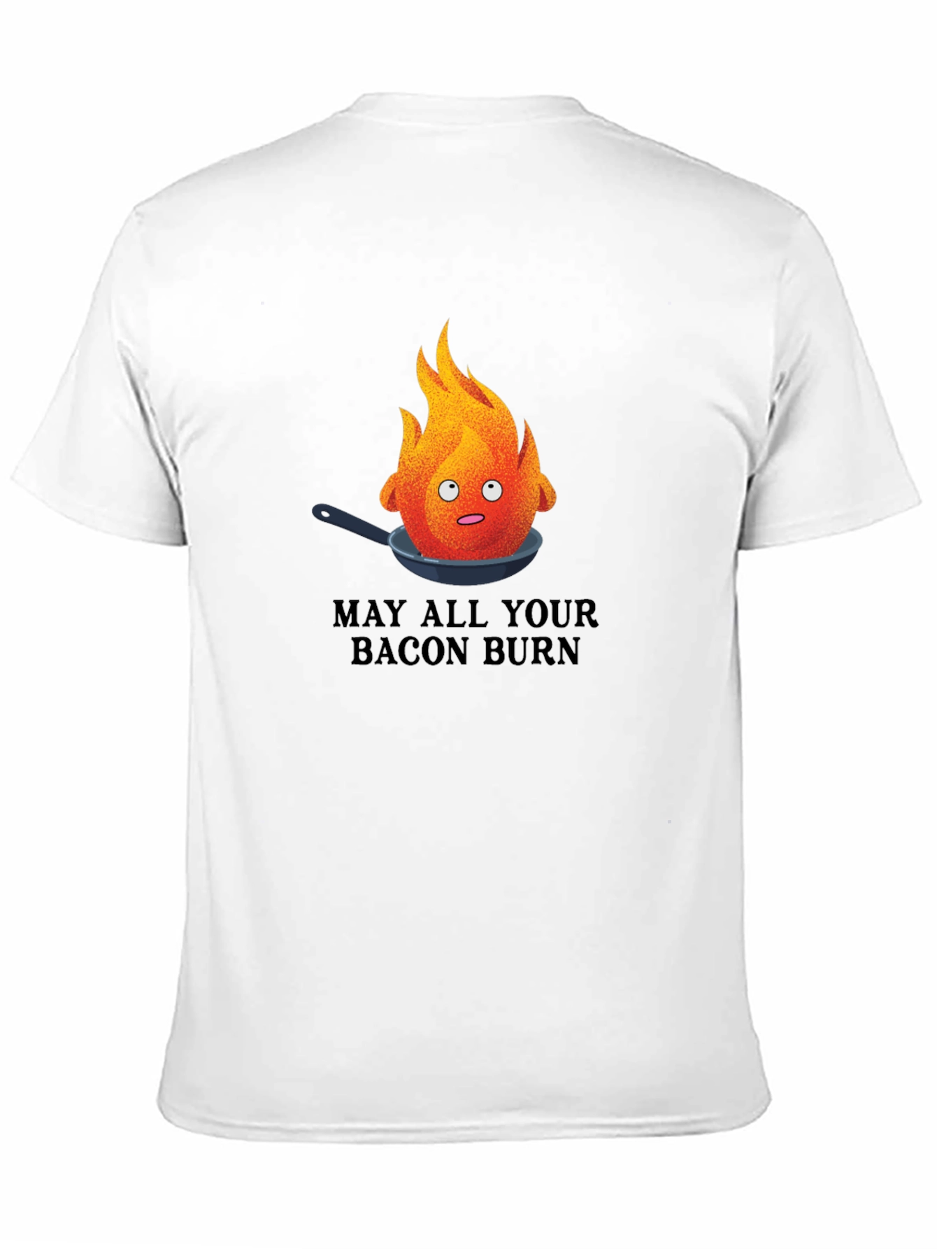 Black May All Your Bacon Burn T-Shirt - Funny Fire Pan Graphic Tee view 11