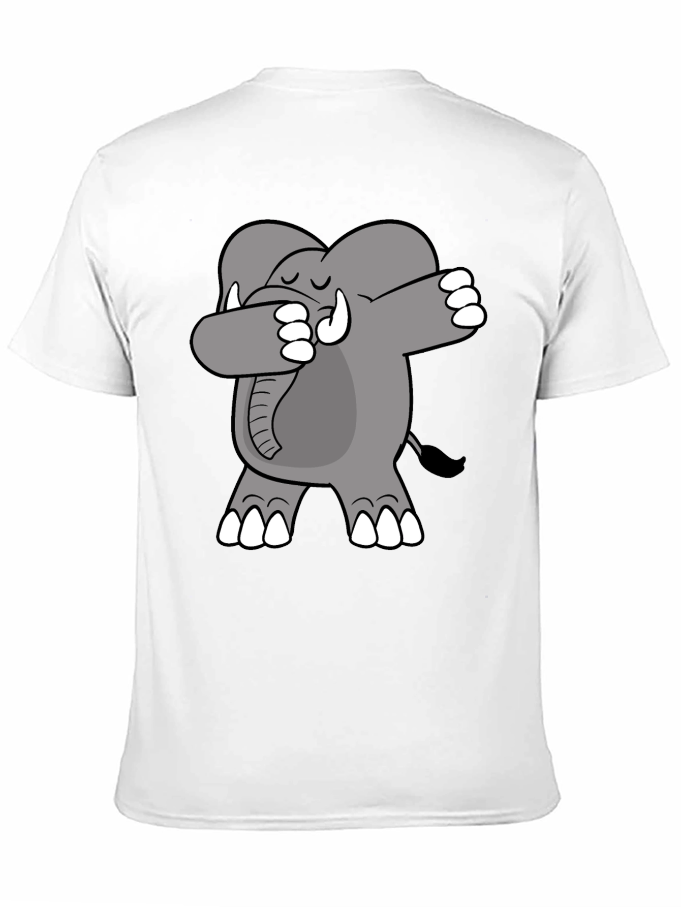 Black Dabbing Elephant Graphic Tee - Black Cotton Shirt view 11