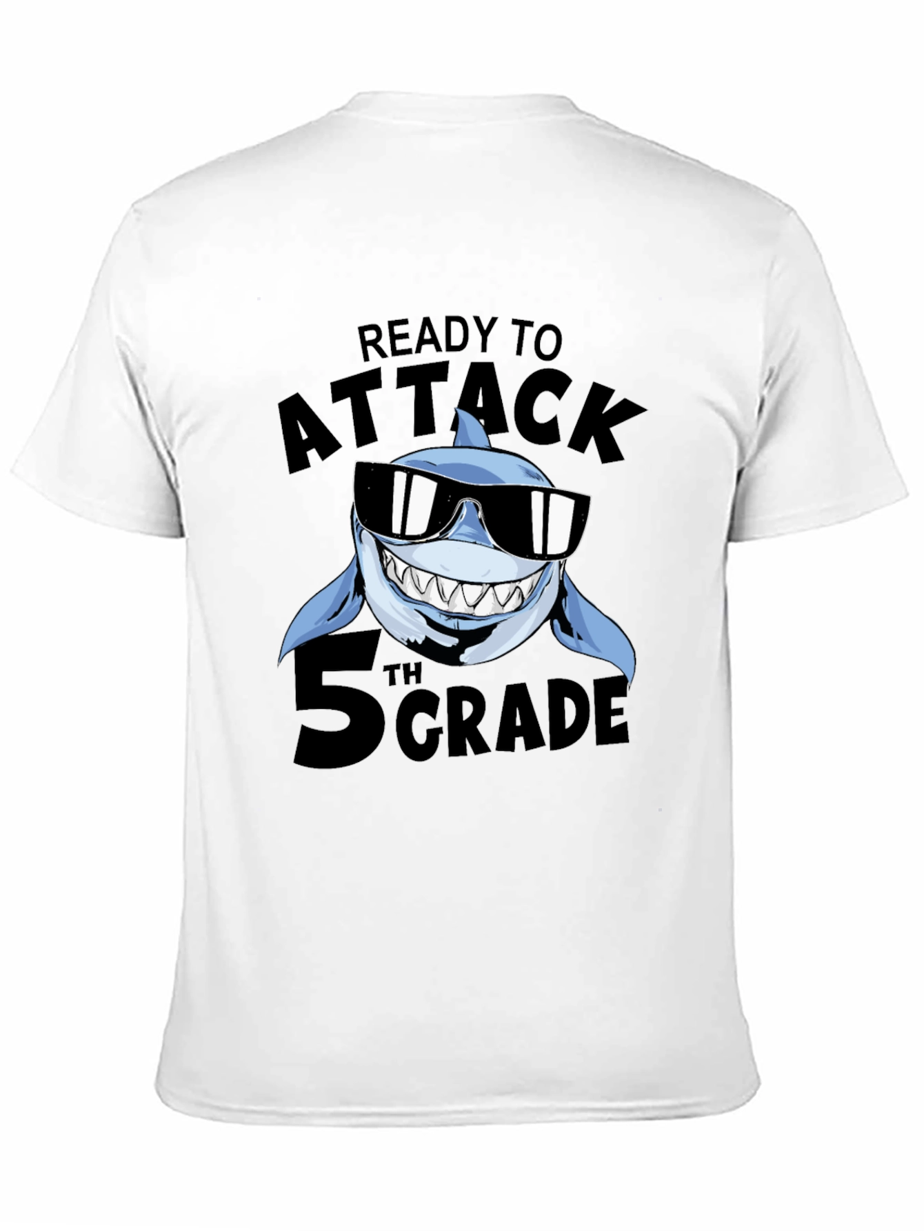 Black Ready to Attack 5th Grade Shark T-Shirt view 11