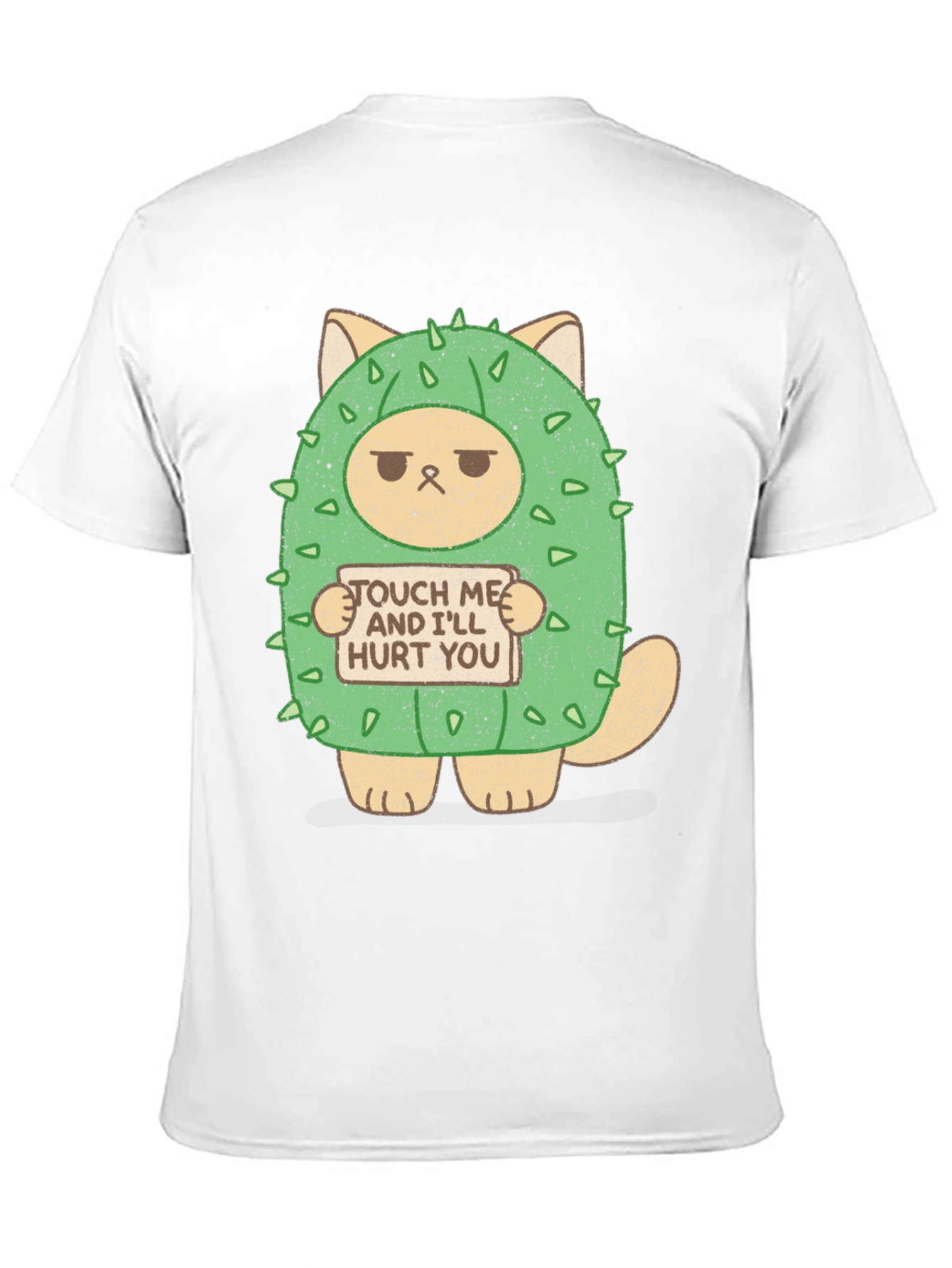 Black Cactus Cat T-Shirt - Touch Me and I'll Hurt You! view 11