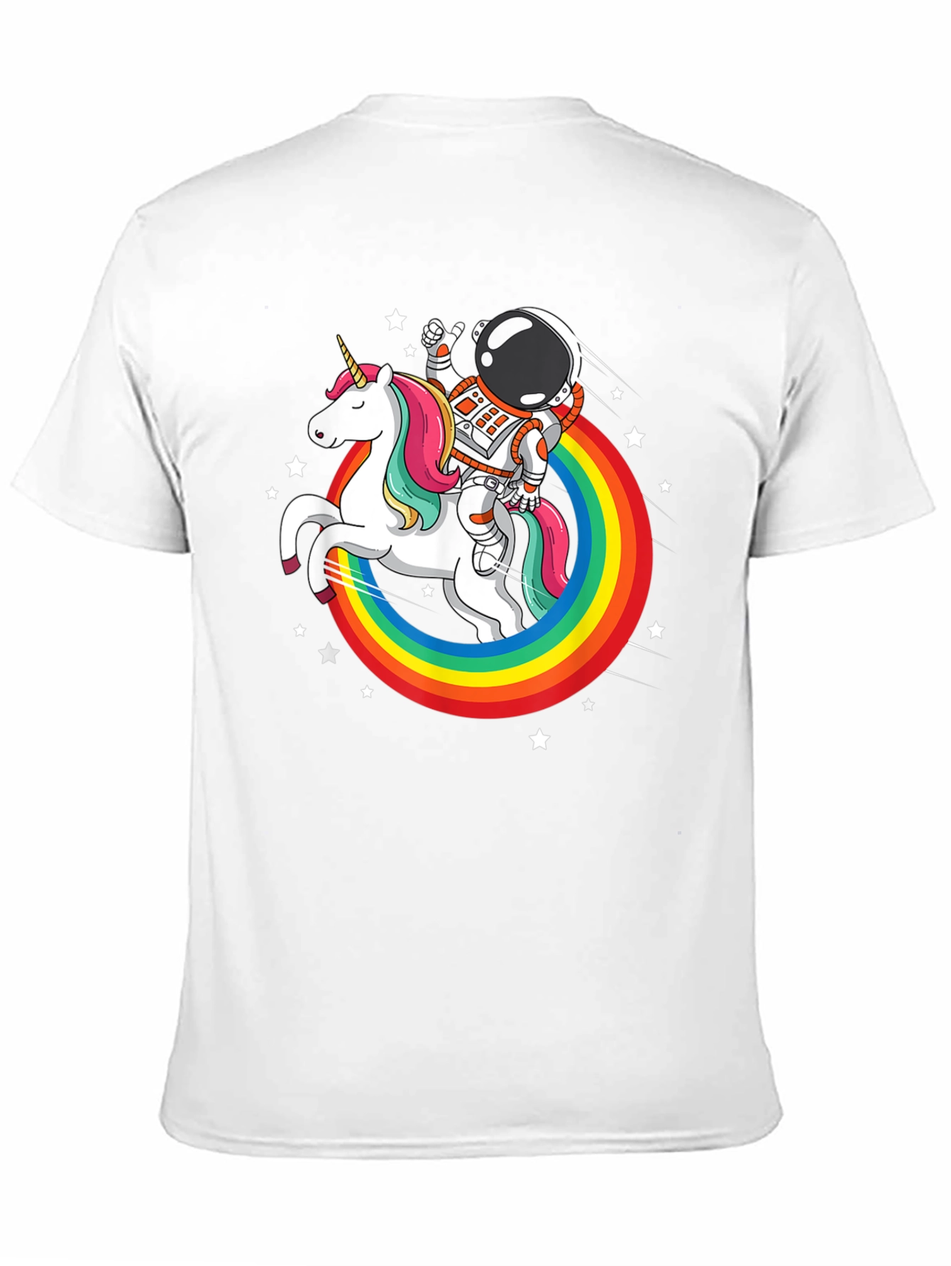 Black Astronaut Unicorn Rainbow T-Shirt view 11