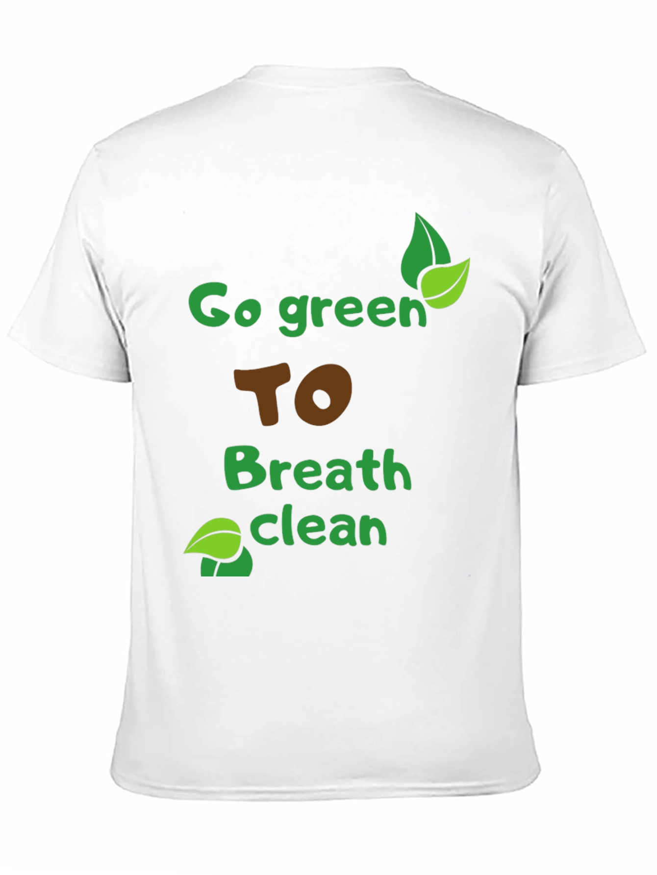 Black Eco-Friendly "Go Green" Graphic Tee - Breathe Clean Air! view 11