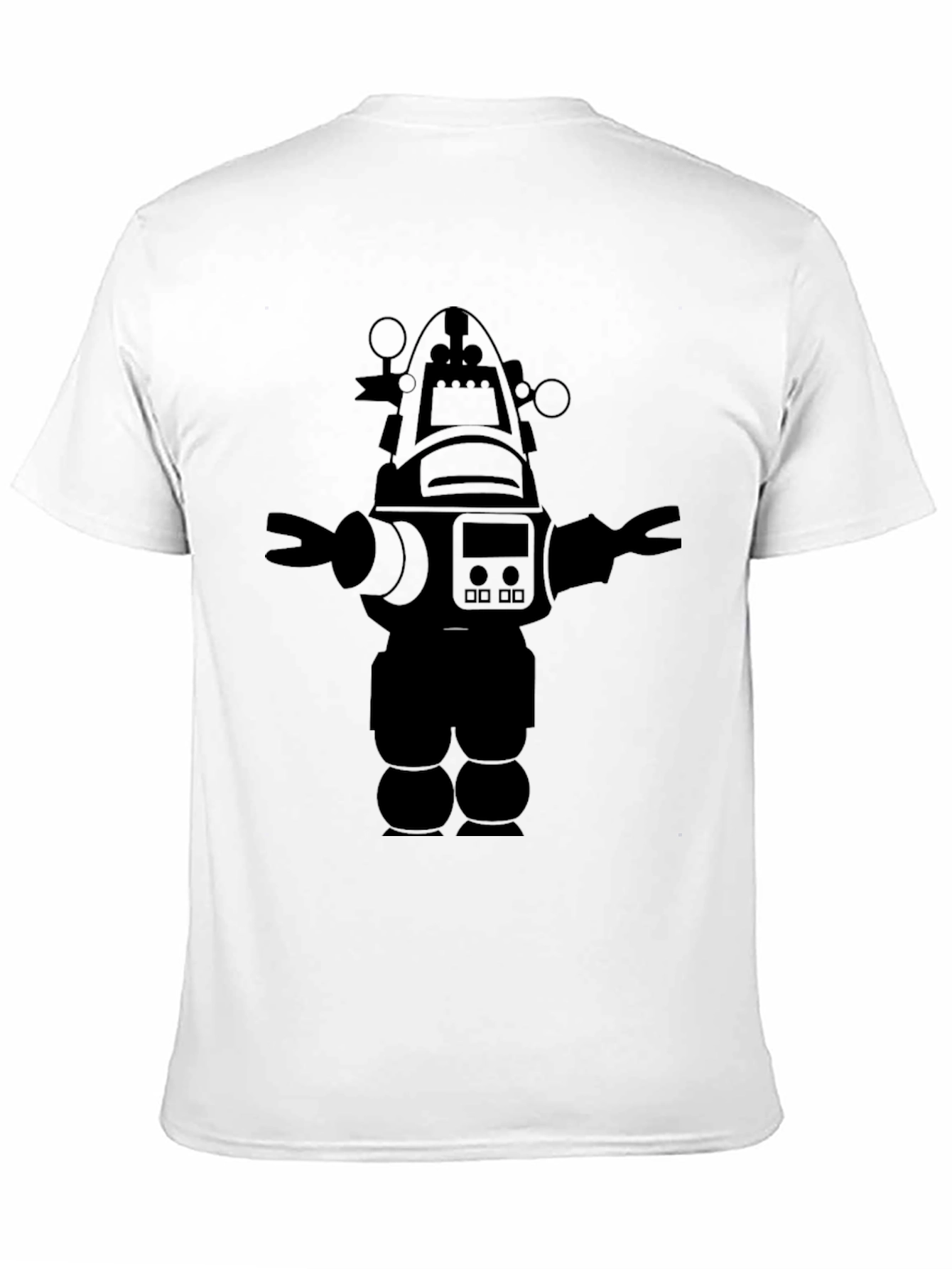 Black Robot Graphic Black T-Shirt Cool Design view 11