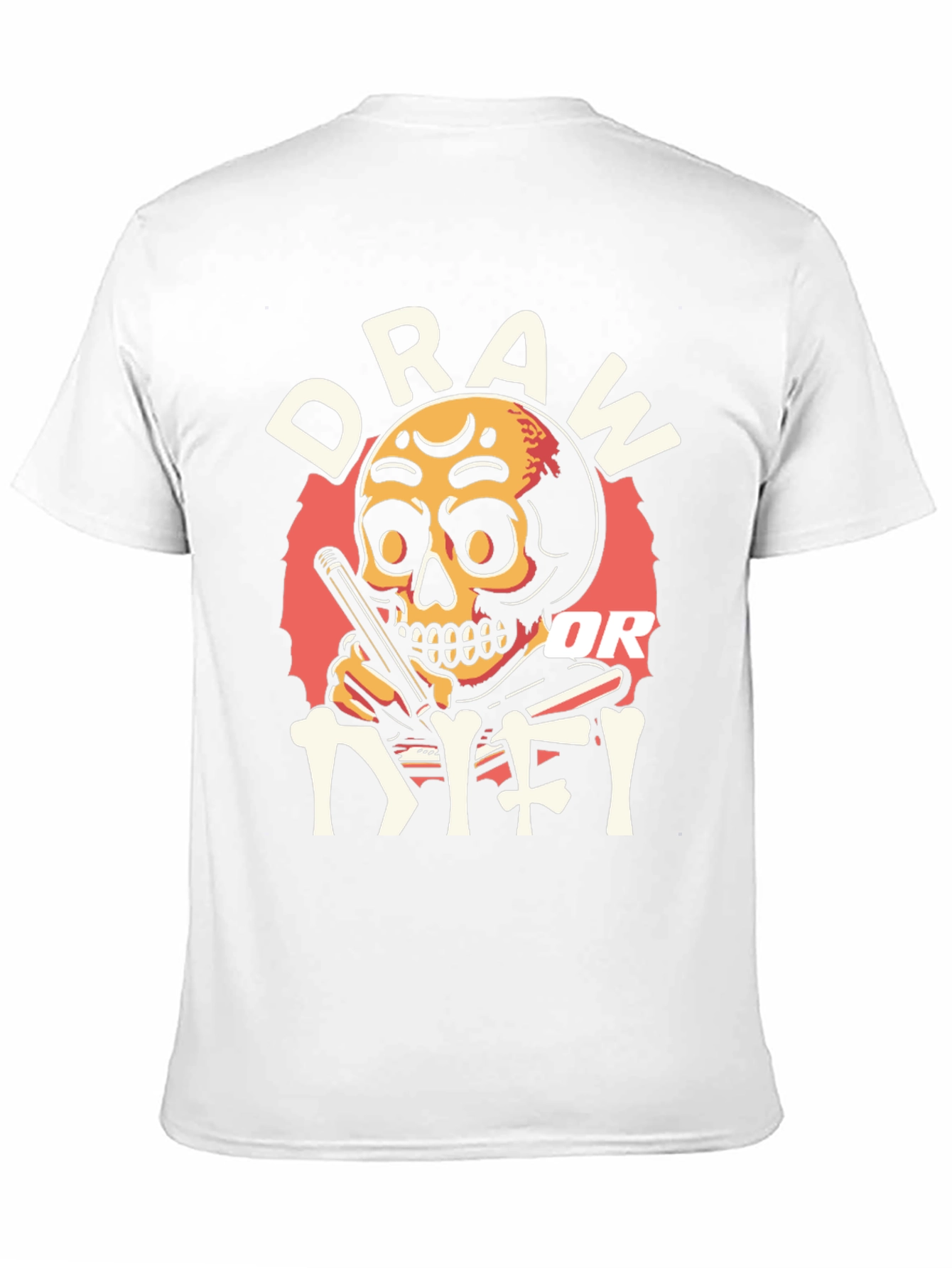 Black Draw or Die T-Shirt - Skull Design view 11