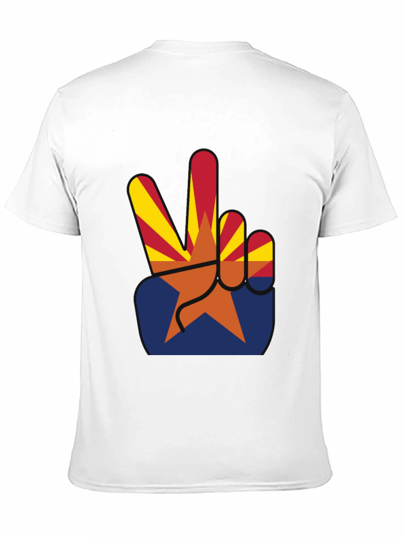 Black Arizona Peace Sign Graphic Tee - Black Cotton T-Shirt view 11