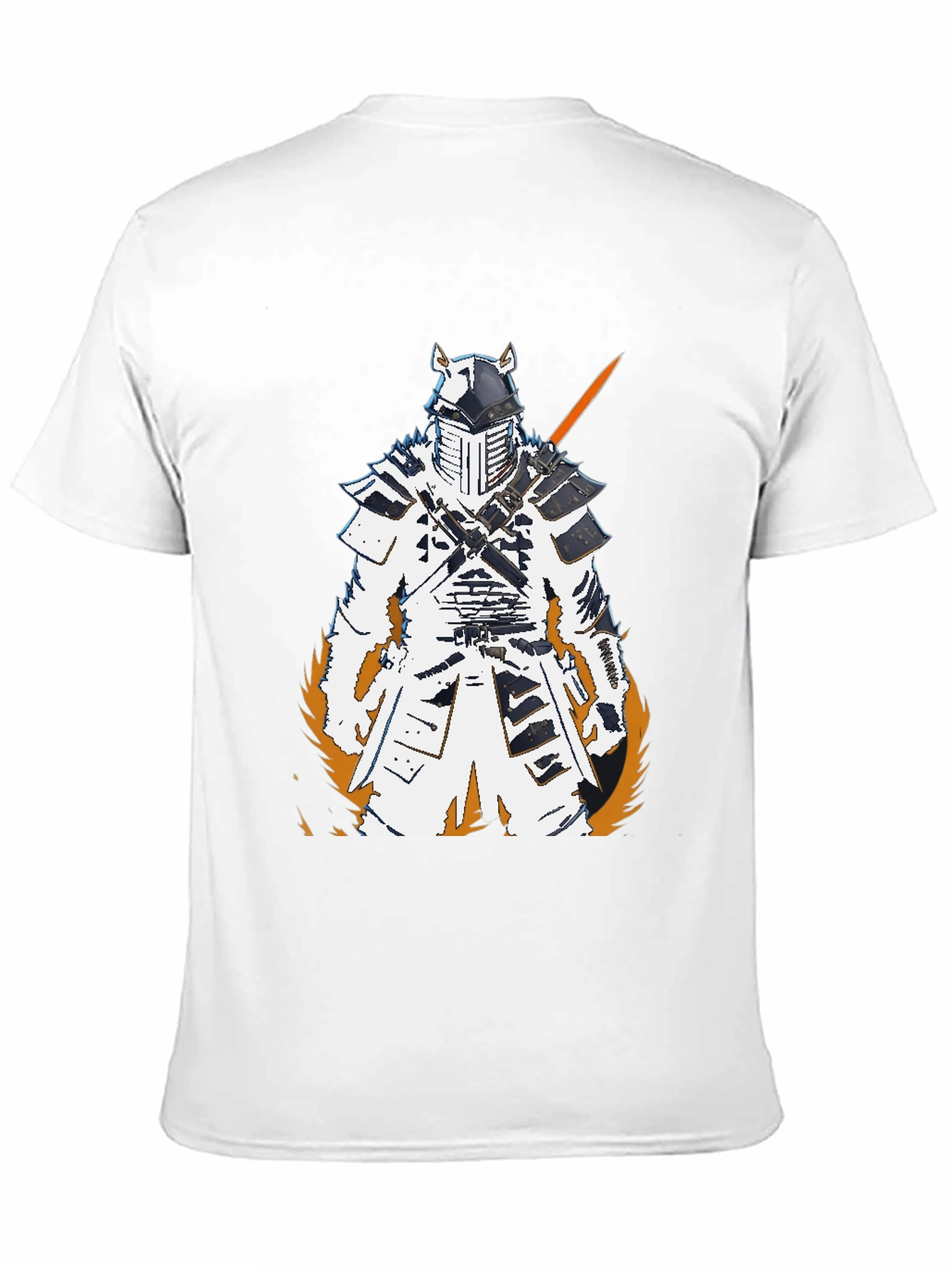 Black Samurai Warrior Graphic Tee - Black Cotton T-Shirt view 11