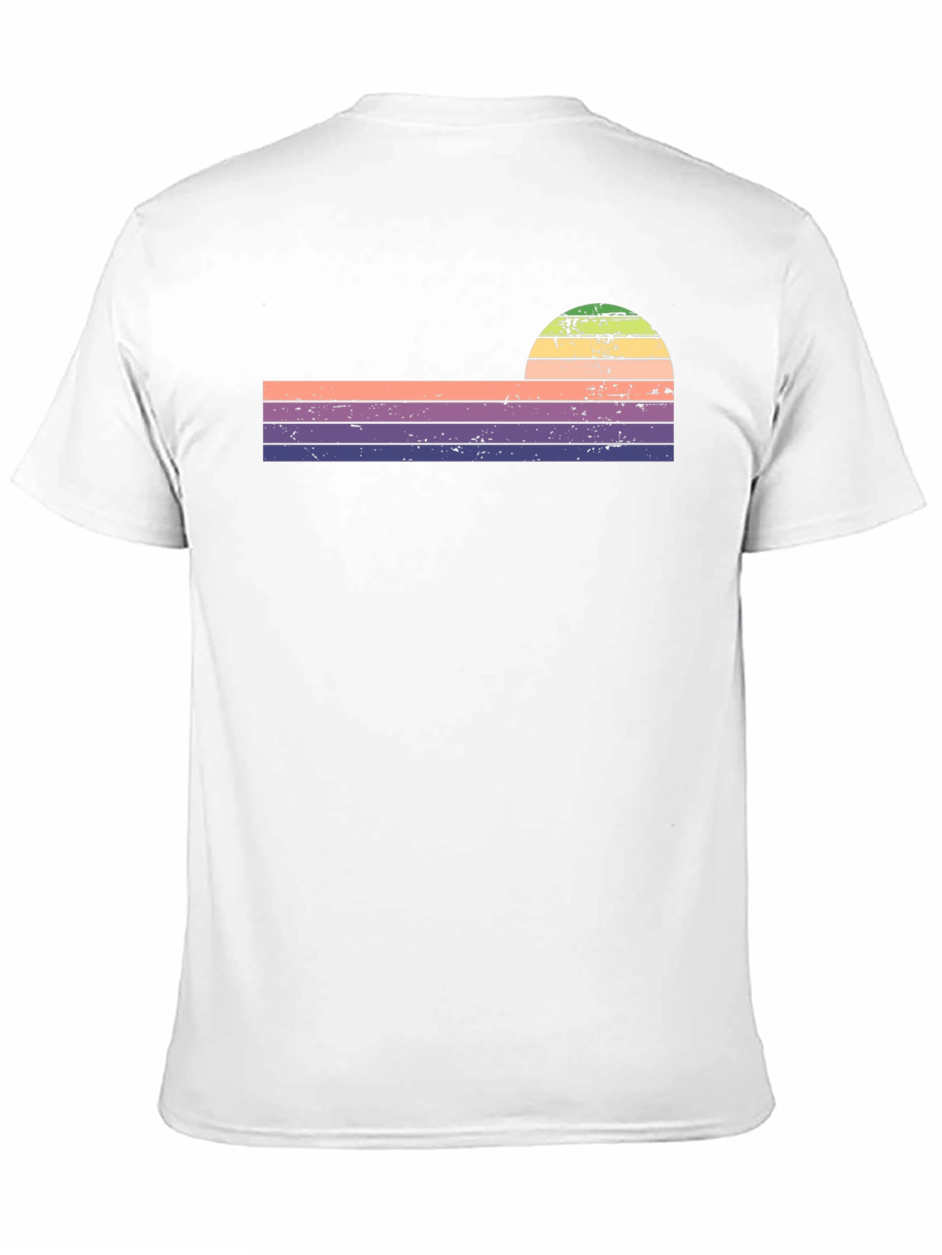 Black Retro Sunset Striped Graphic Tee view 11