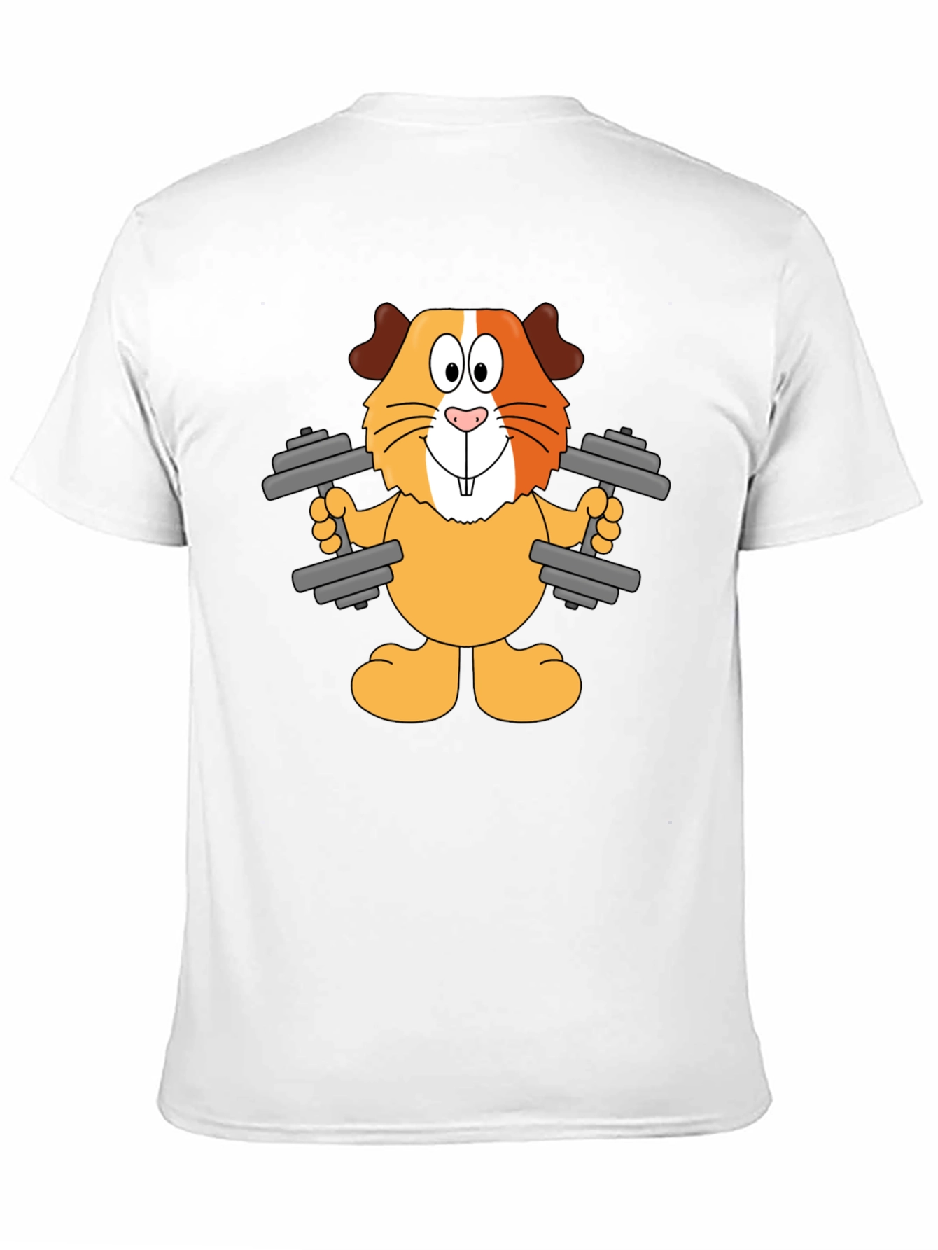 Black Funny Guinea Pig Lifting Weights T-Shirt view 11