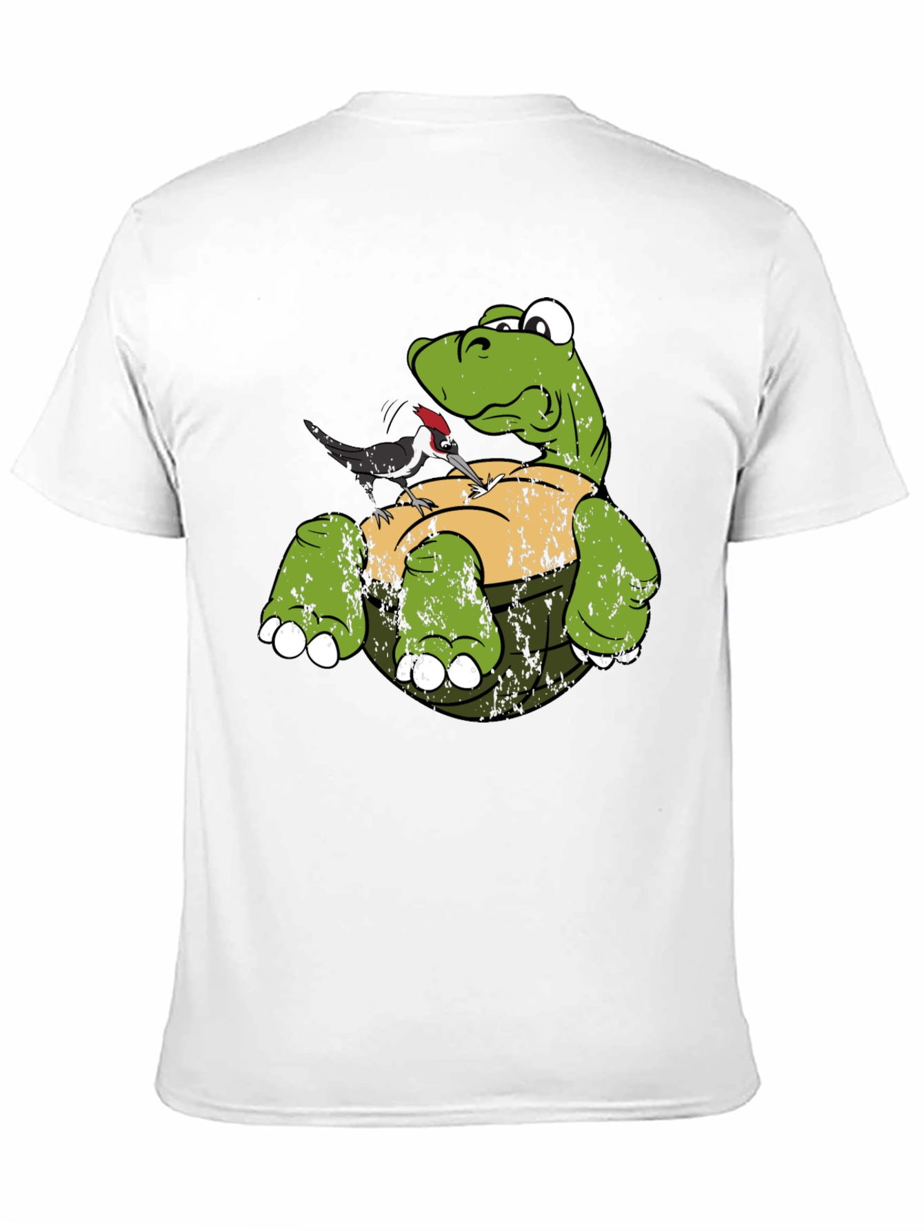 Black Turtle & Woodpecker Graphic T-Shirt view 11