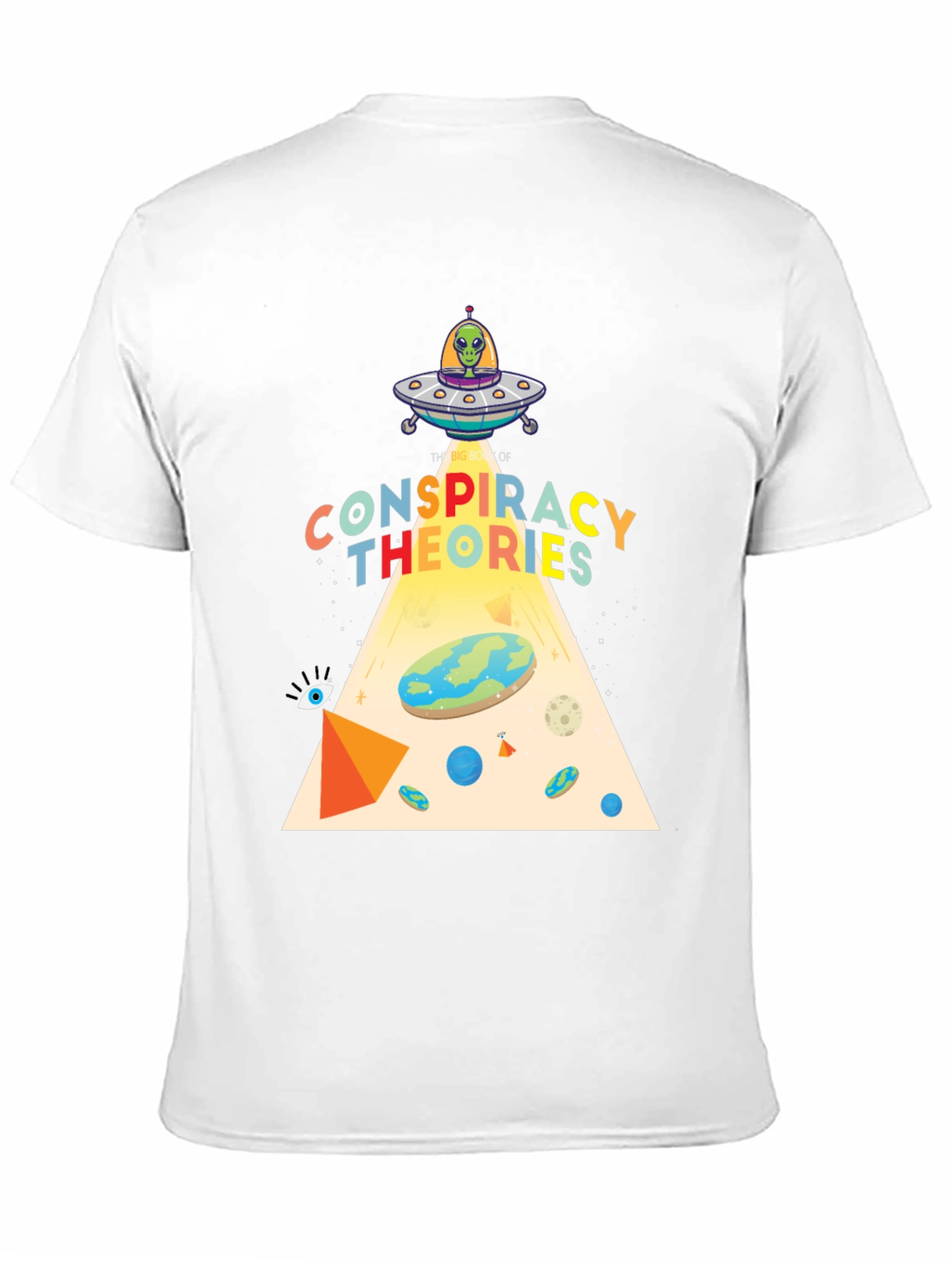 Black Conspiracy Theories Graphic T-Shirt, Alien UFO, Flat Earth view 11