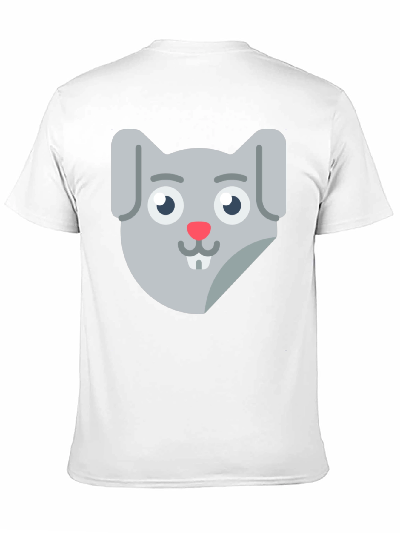 Black Cute Cartoon Rabbit Face Black T-Shirt view 11