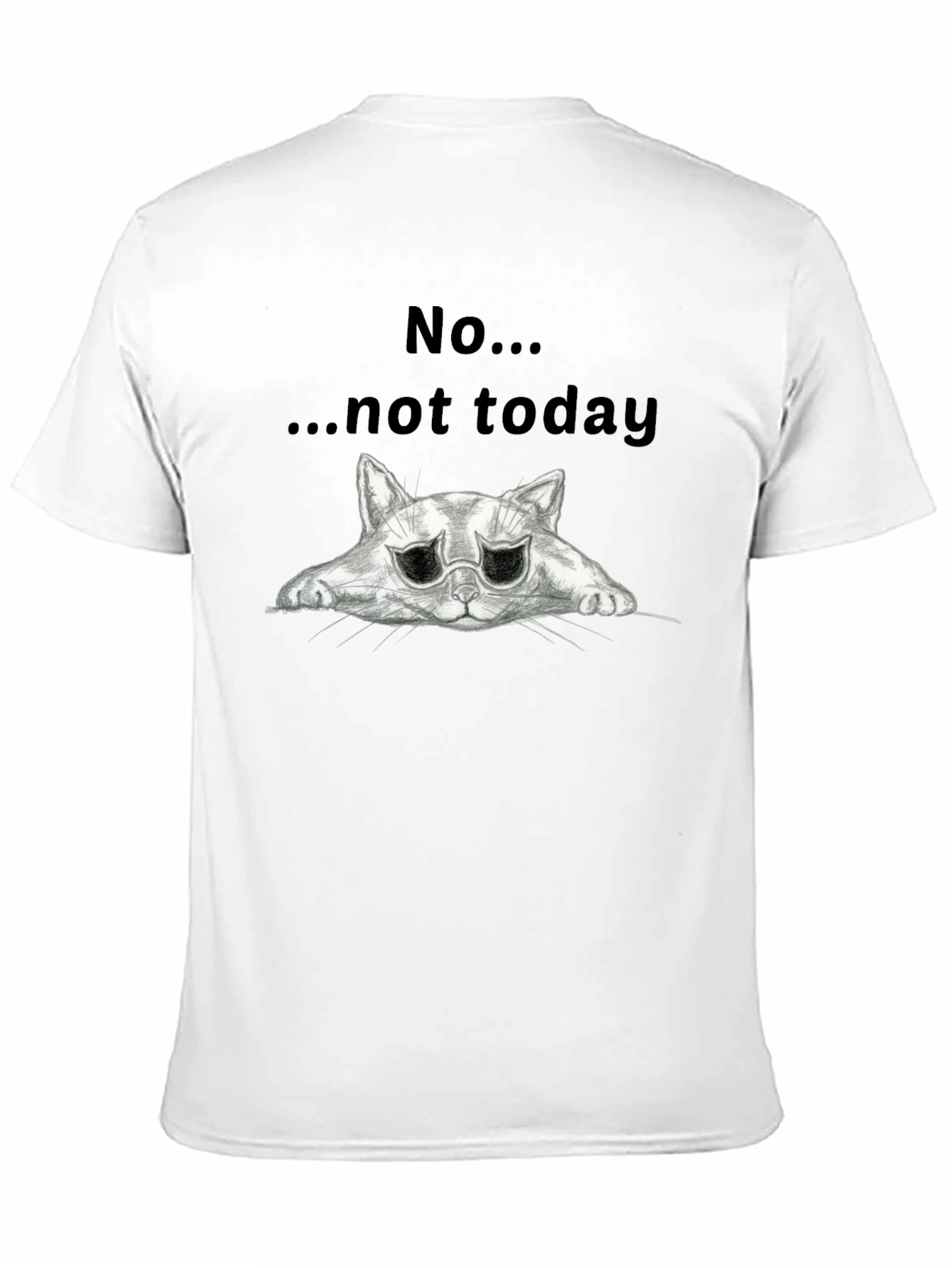 Black No... Not Today Cat Graphic T-Shirt view 11