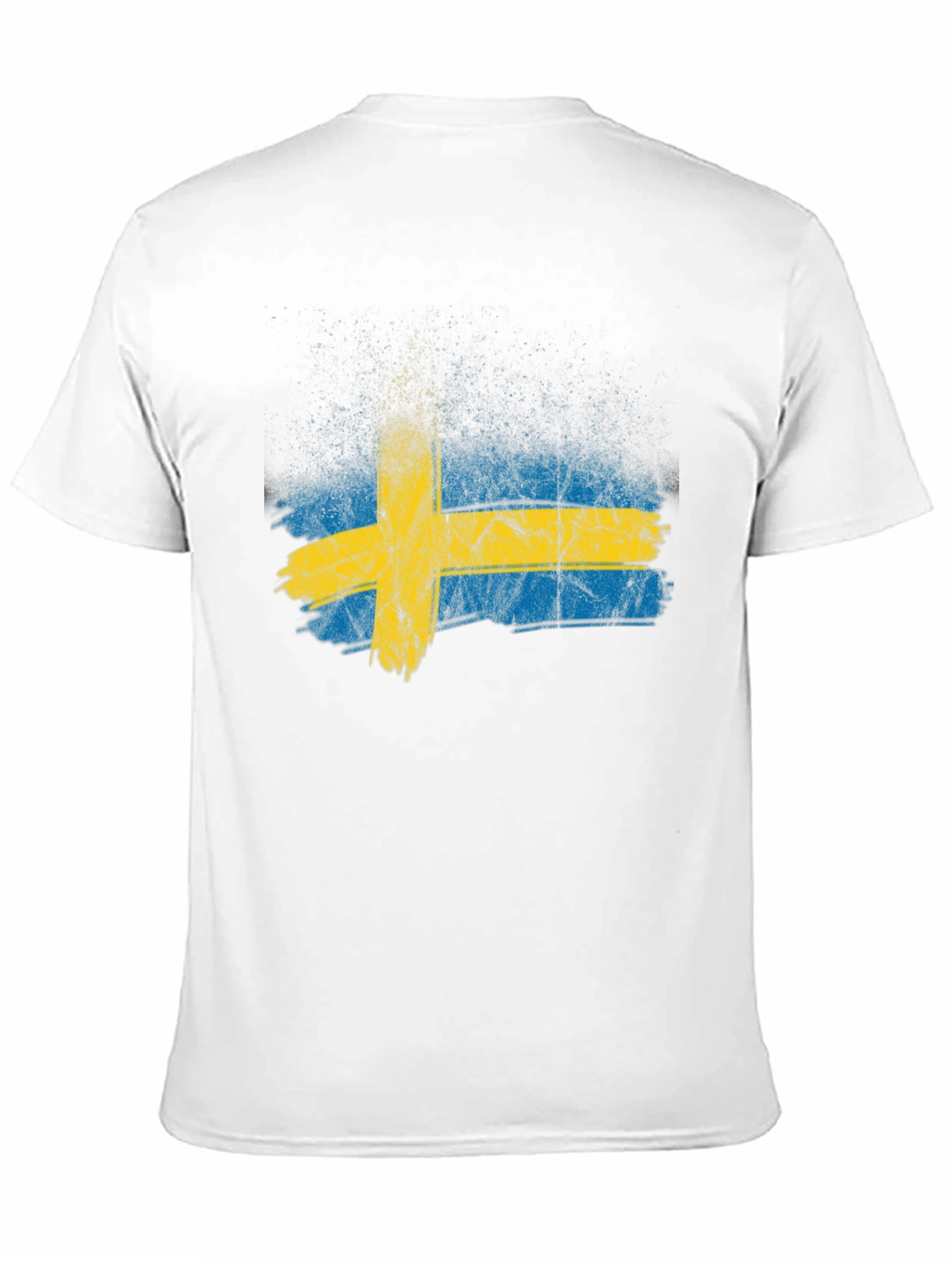 Black Sweden Flag Distressed Graphic Tee - Black view 11