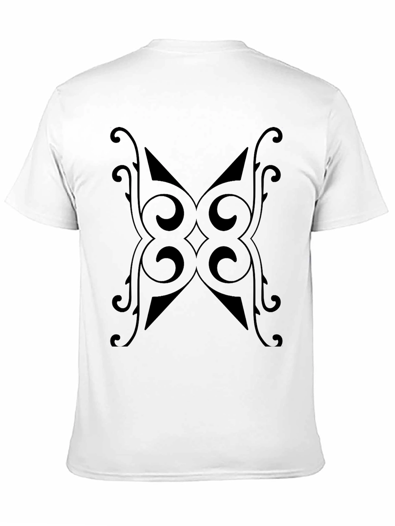 Black Tribal Pattern Black T-Shirt view 11