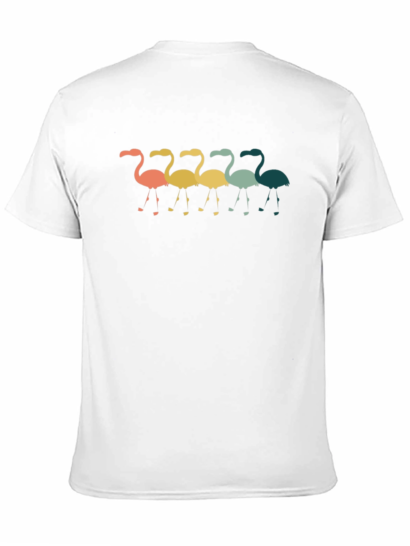 Black Retro Flamingo Graphic Tee - Casual Crew Neck T-Shirt view 11