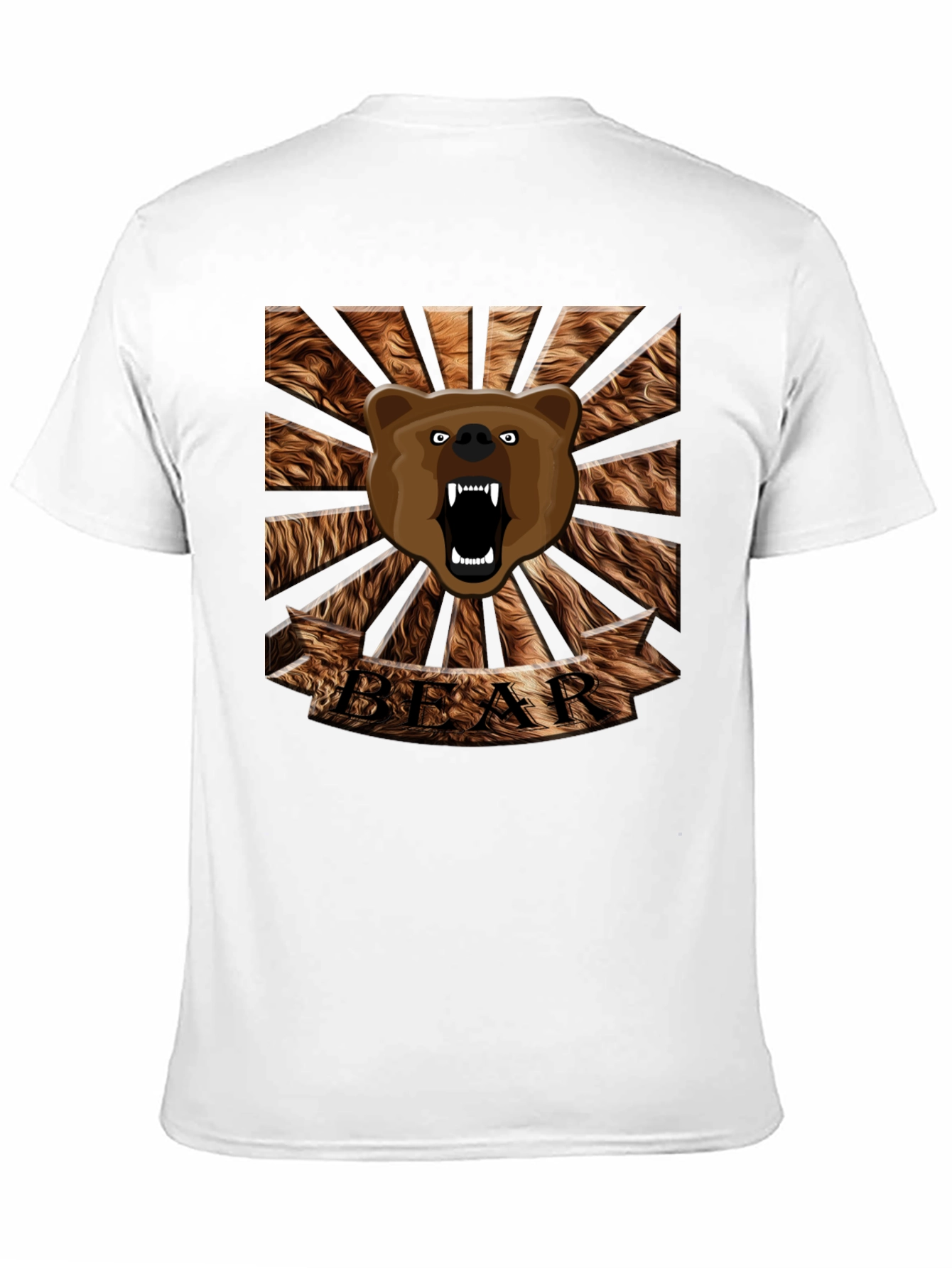 Black Roaring Bear Graphic T-Shirt - Mens Black Crew Neck Tee view 11