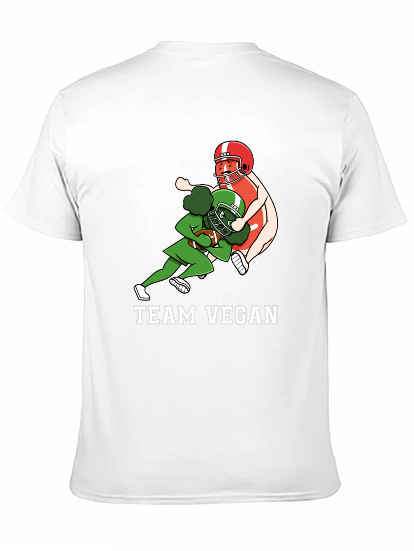 Black Team Vegan Football T-Shirt - Funny Vegan Gift view 11